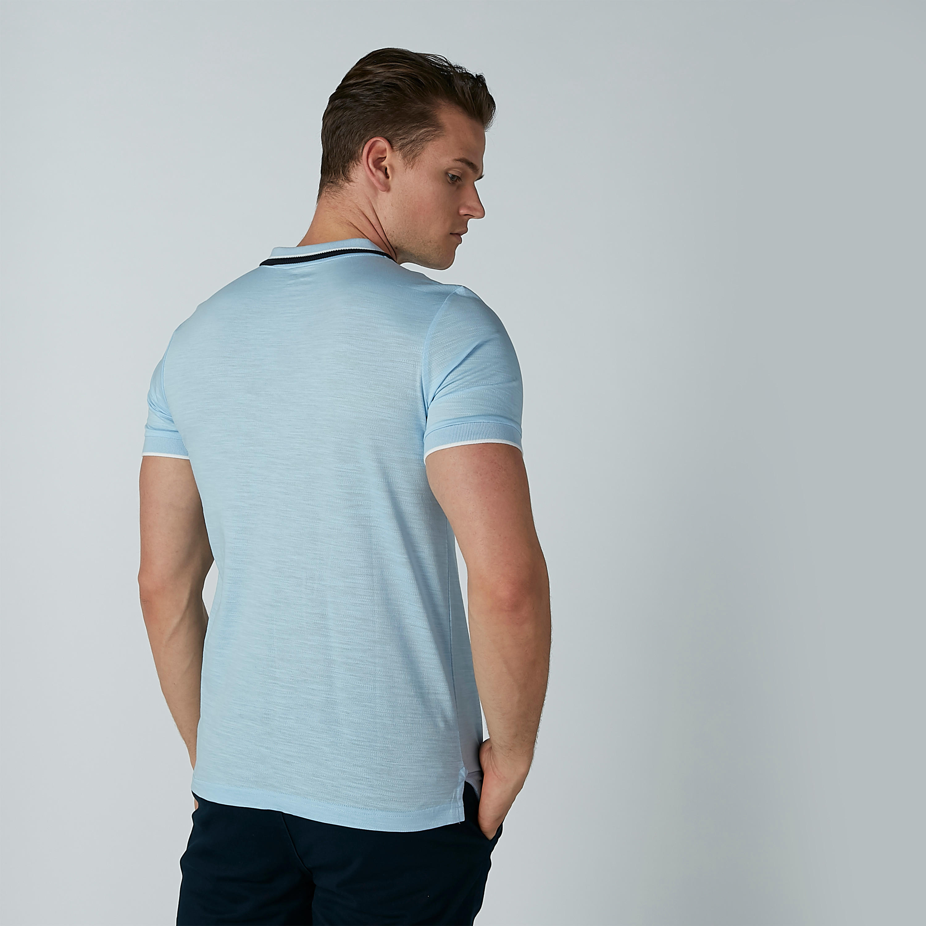 تيشرت سادة بياقة بولو وأكمام قصيرة-men-clothing-tshirtsandpolos-polos-image-3