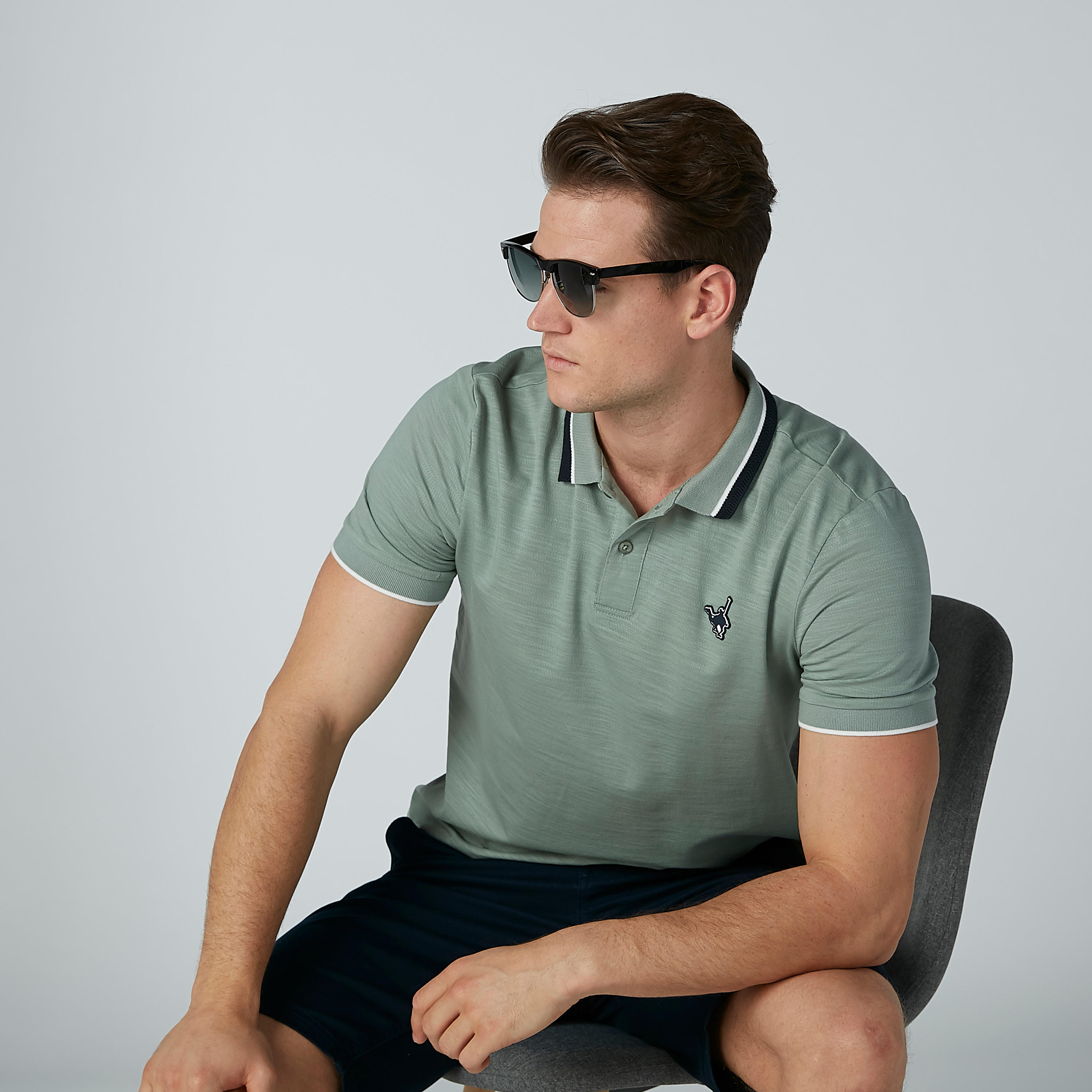 Short Sleeves T-shirt with Polo Neck-men-clothing-tshirtsandpolos-polos-image-1