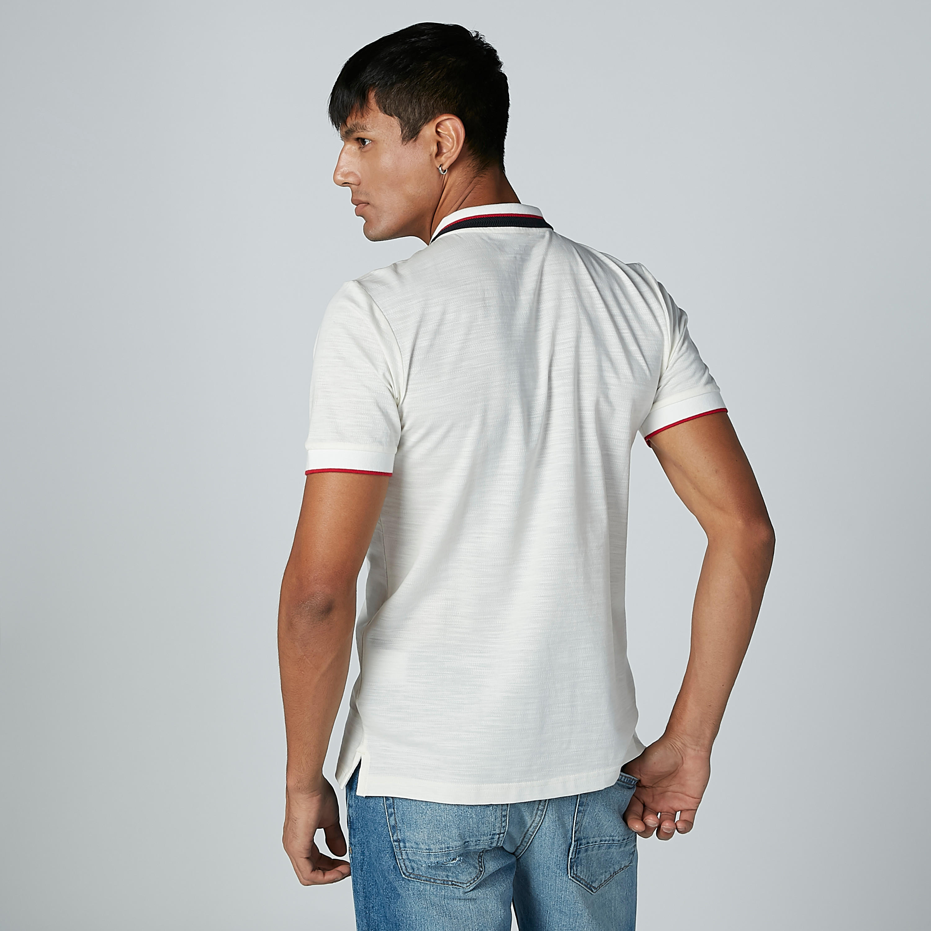 Solid Polo Neck T-shirt with Short Sleeves-men-clothing-tshirtsandpolos-polos-image-3