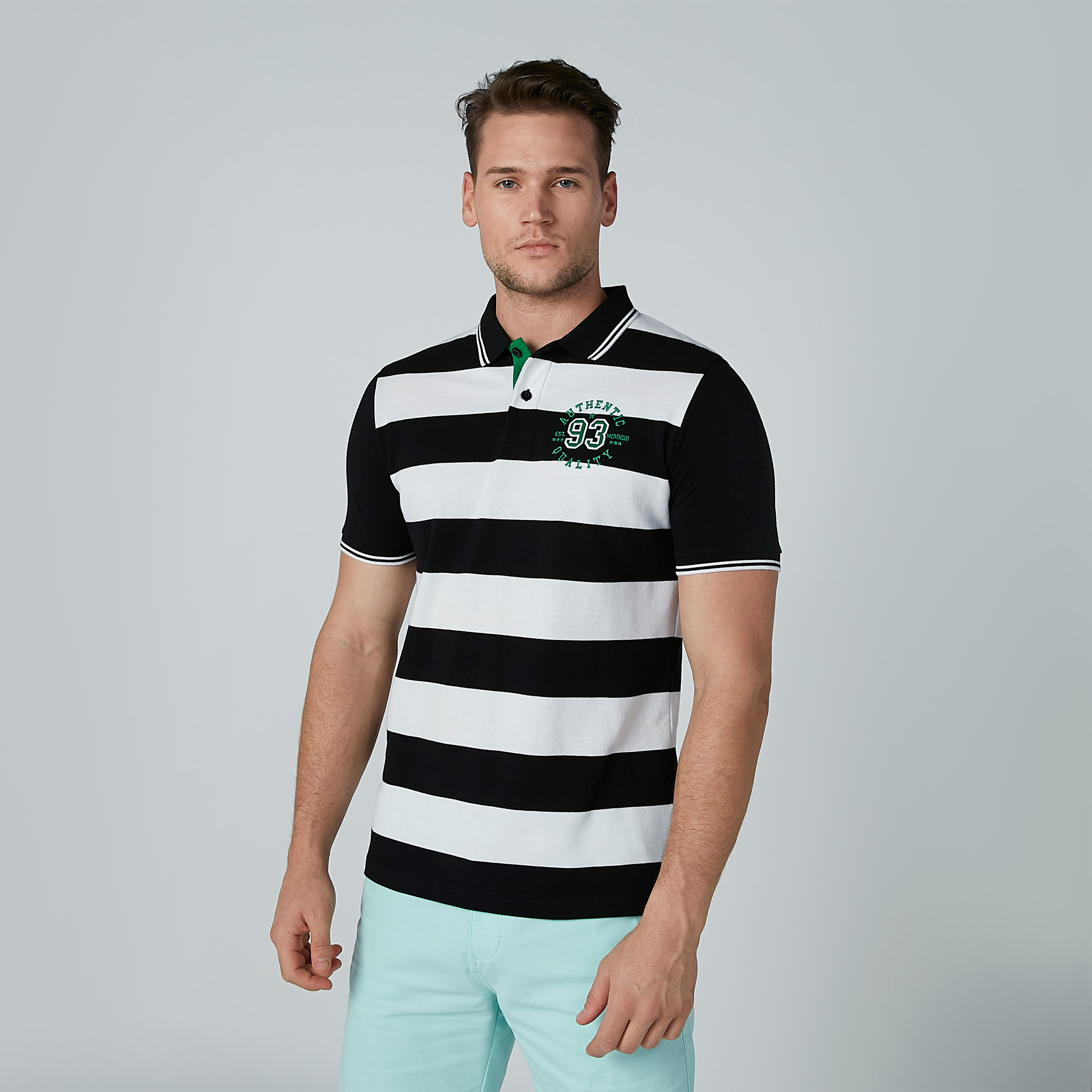تيشيرت مقلّم بياقة بولو وأكمام قصيرة-men-clothing-tshirtsandpolos-polos-image-4