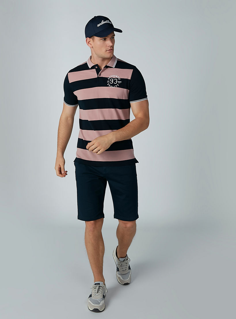 تيشيرت مقلّم بياقة بولو وأكمام قصيرة-men-clothing-tshirtsandpolos-polos-image-2