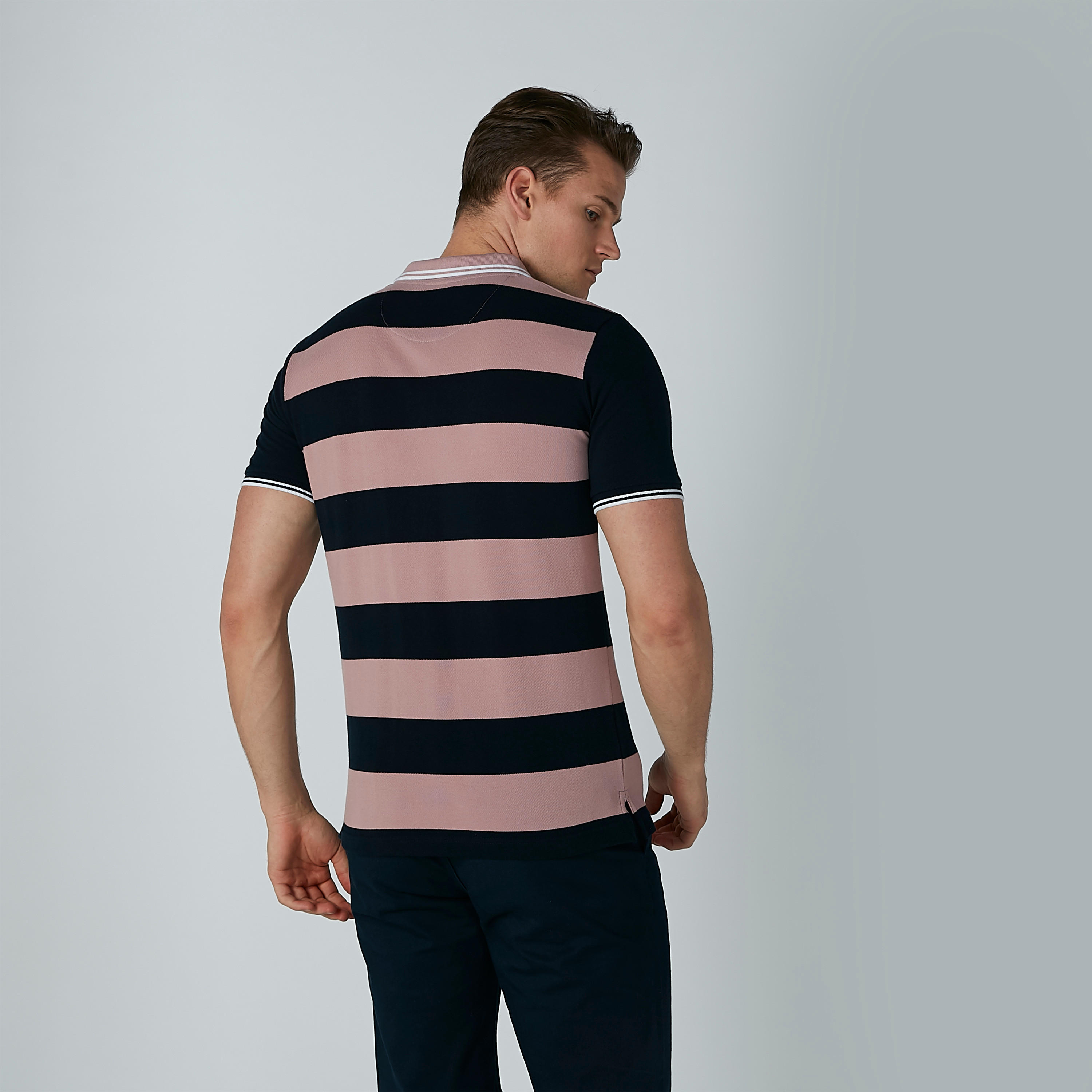 تيشيرت مقلّم بياقة بولو وأكمام قصيرة-men-clothing-tshirtsandpolos-polos-image-4