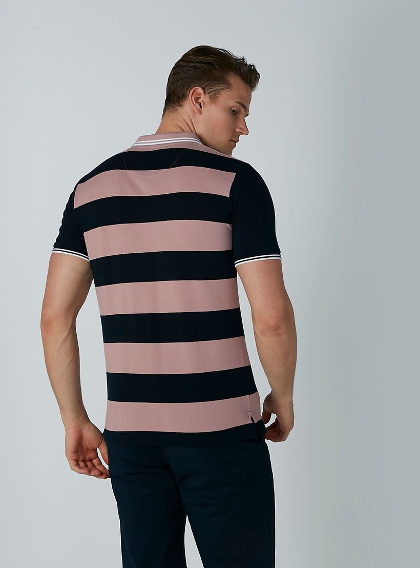 تيشيرت مقلّم بياقة بولو وأكمام قصيرة-men-clothing-tshirtsandpolos-polos-image-4