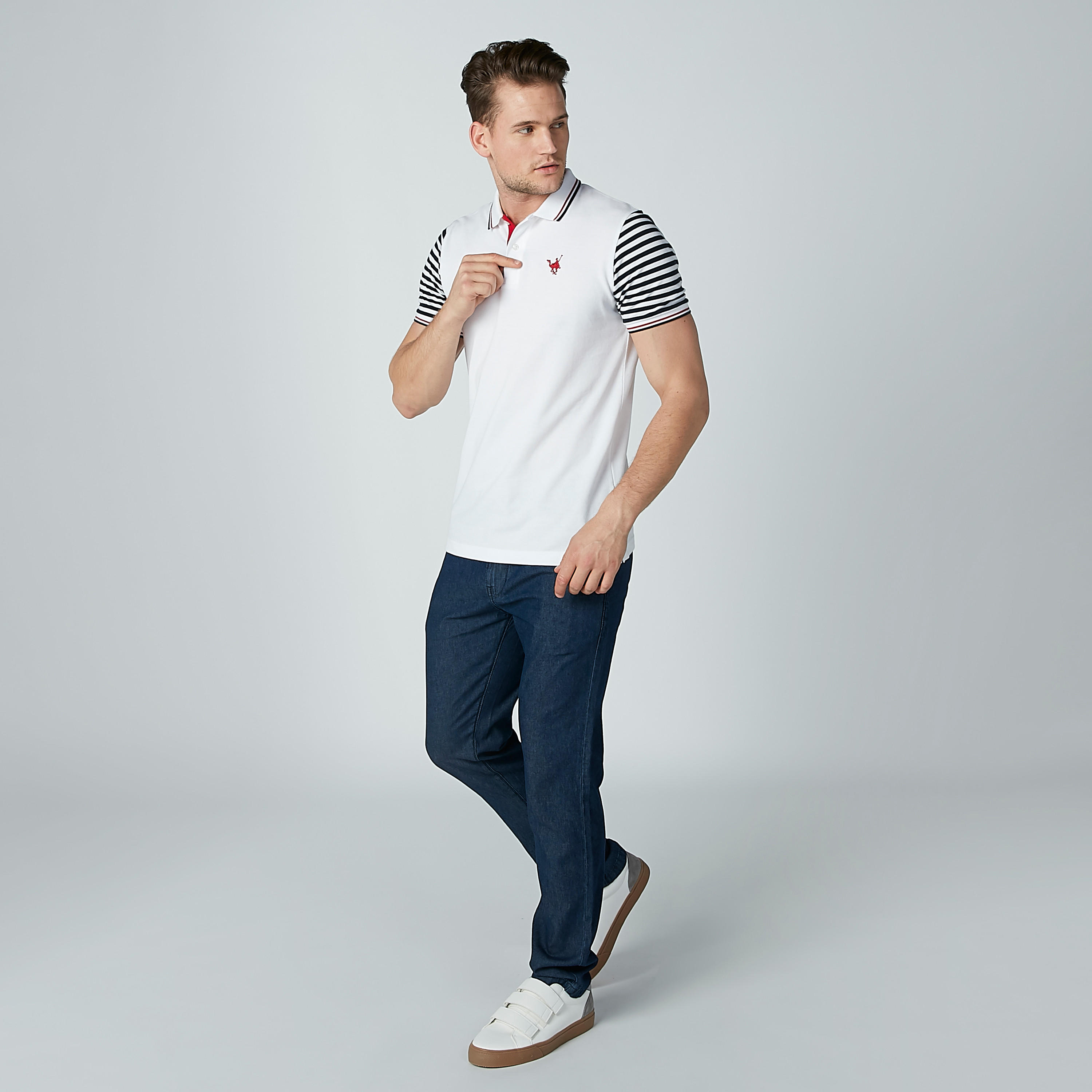 تيشيرت بياقة بولو وأكمام قصيرة مقلّمة-men-clothing-tshirtsandpolos-polos-image-2