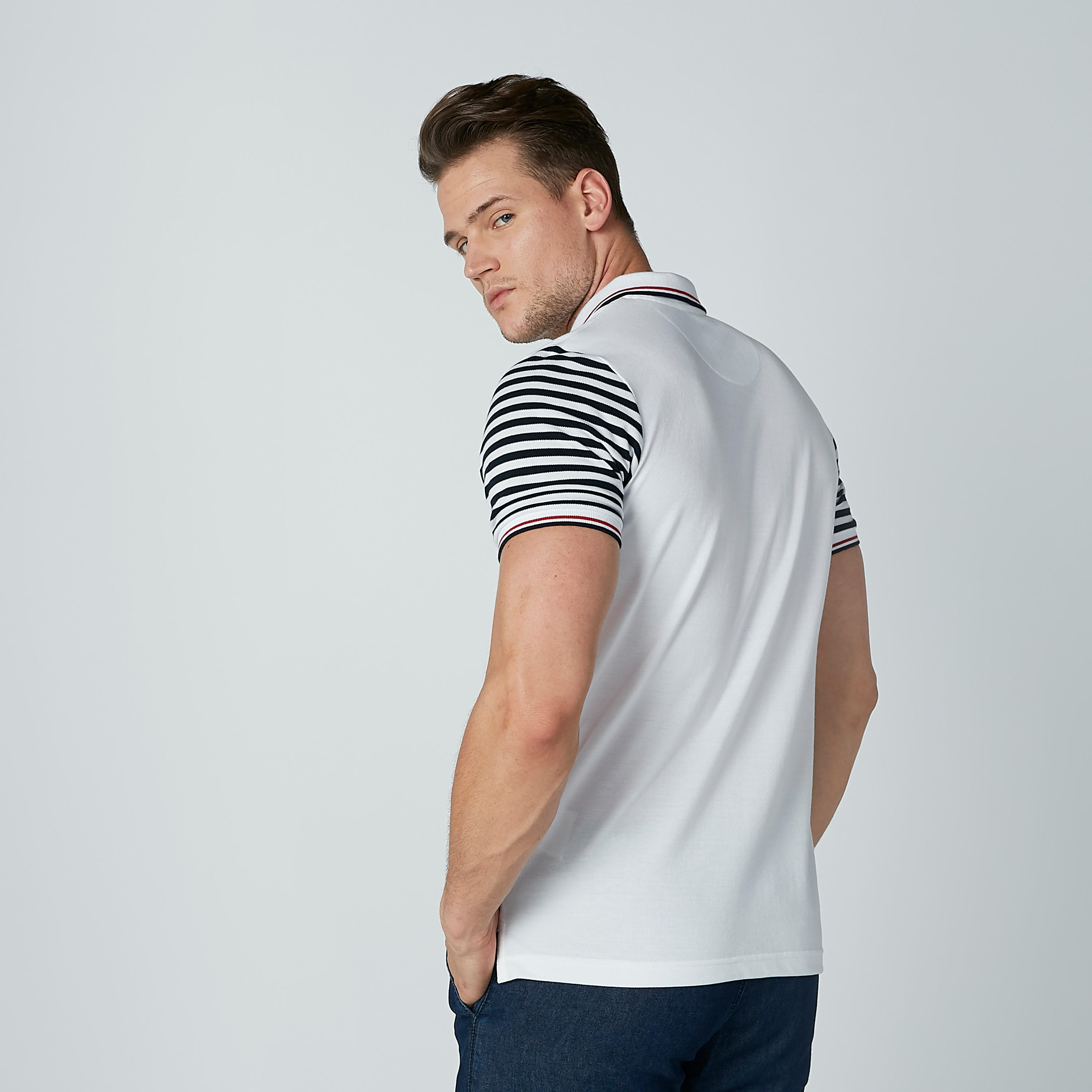 تيشيرت بياقة بولو وأكمام قصيرة مقلّمة-men-clothing-tshirtsandpolos-polos-image-4