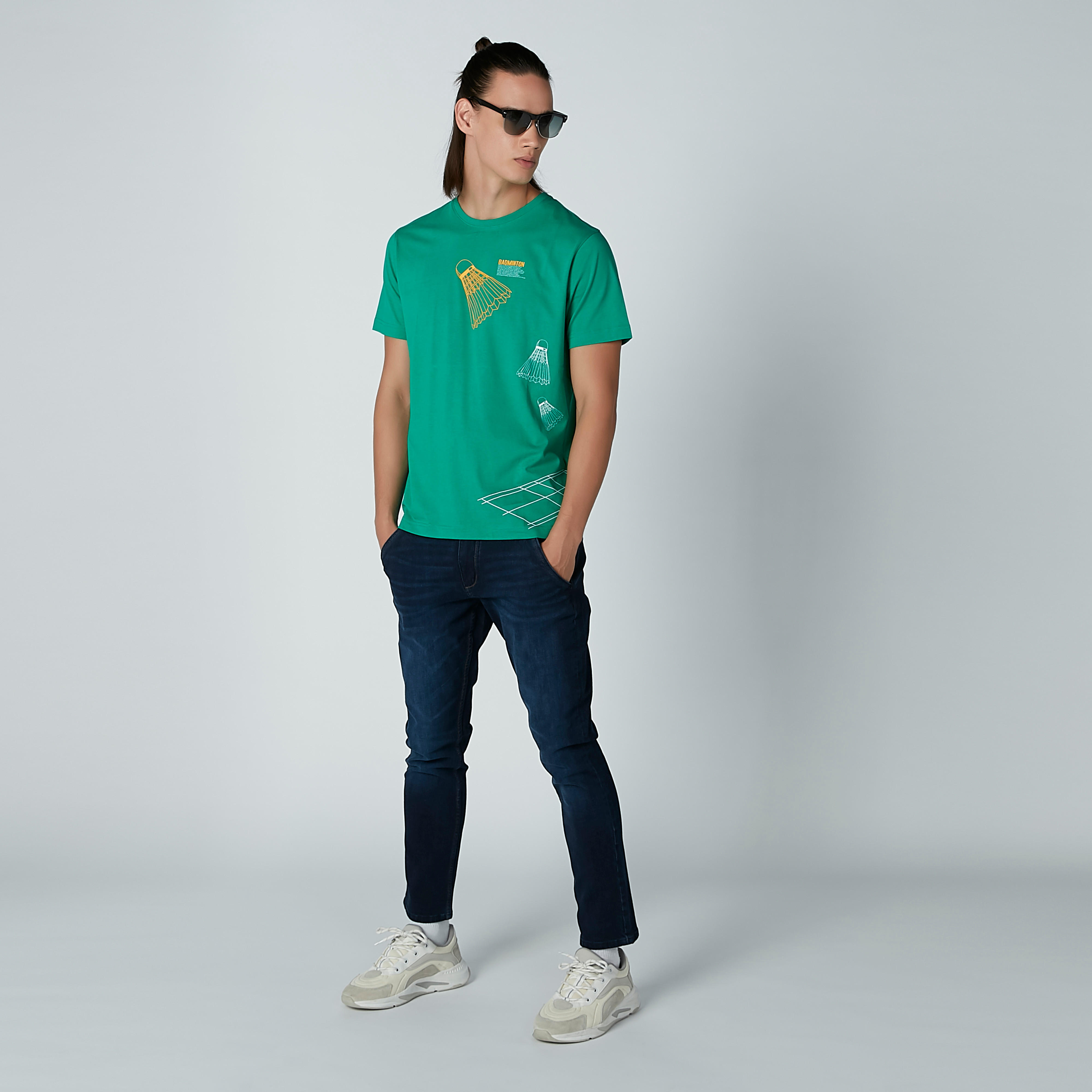 تيشيرت بطبعات وياقة مستديرة وأكمام قصيرة-men-clothing-tshirtsandpolos-tshirts-image-1