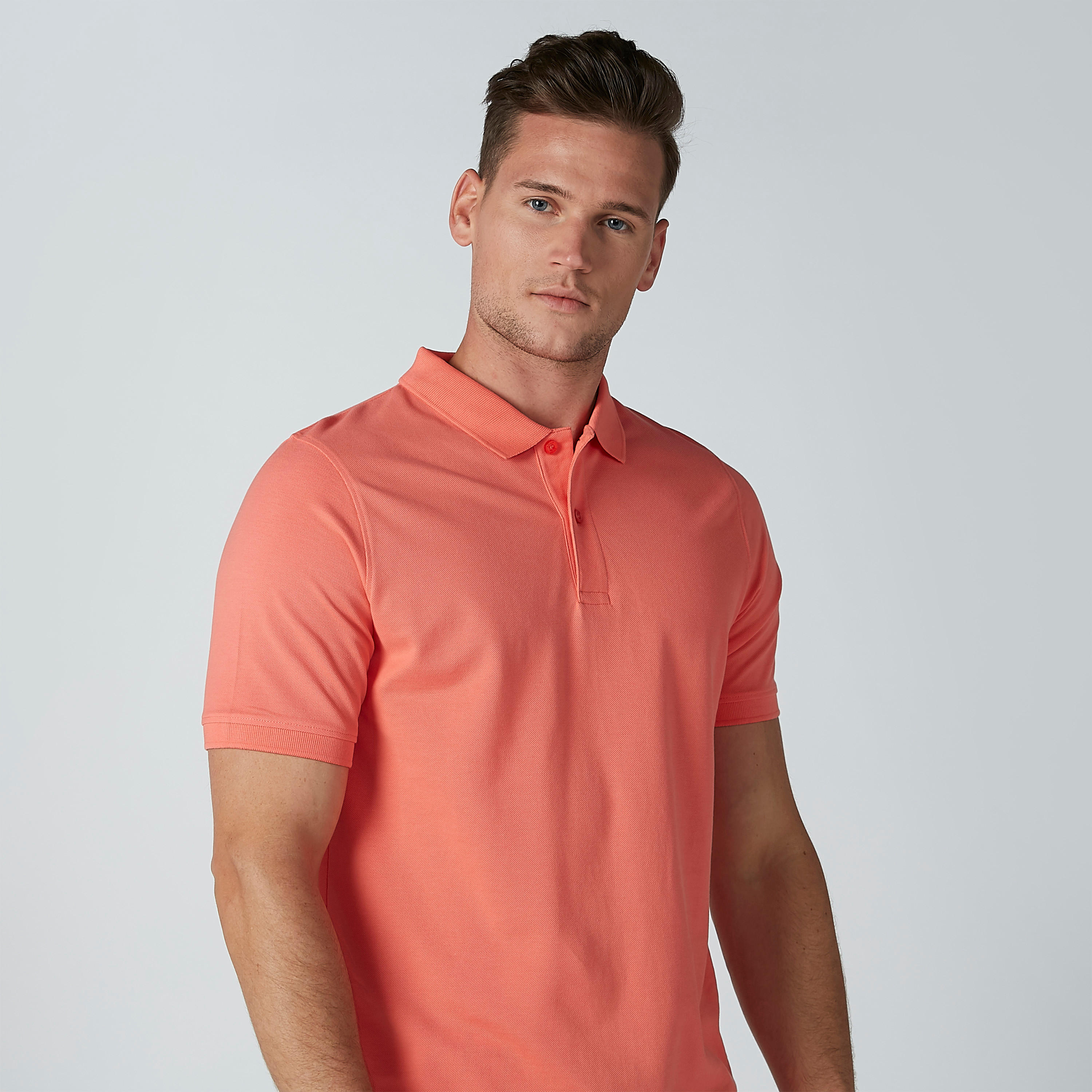 Plain T-shirt with Polo Neck and Short Sleeves-men-clothing-tshirtsandpolos-polos-image-1