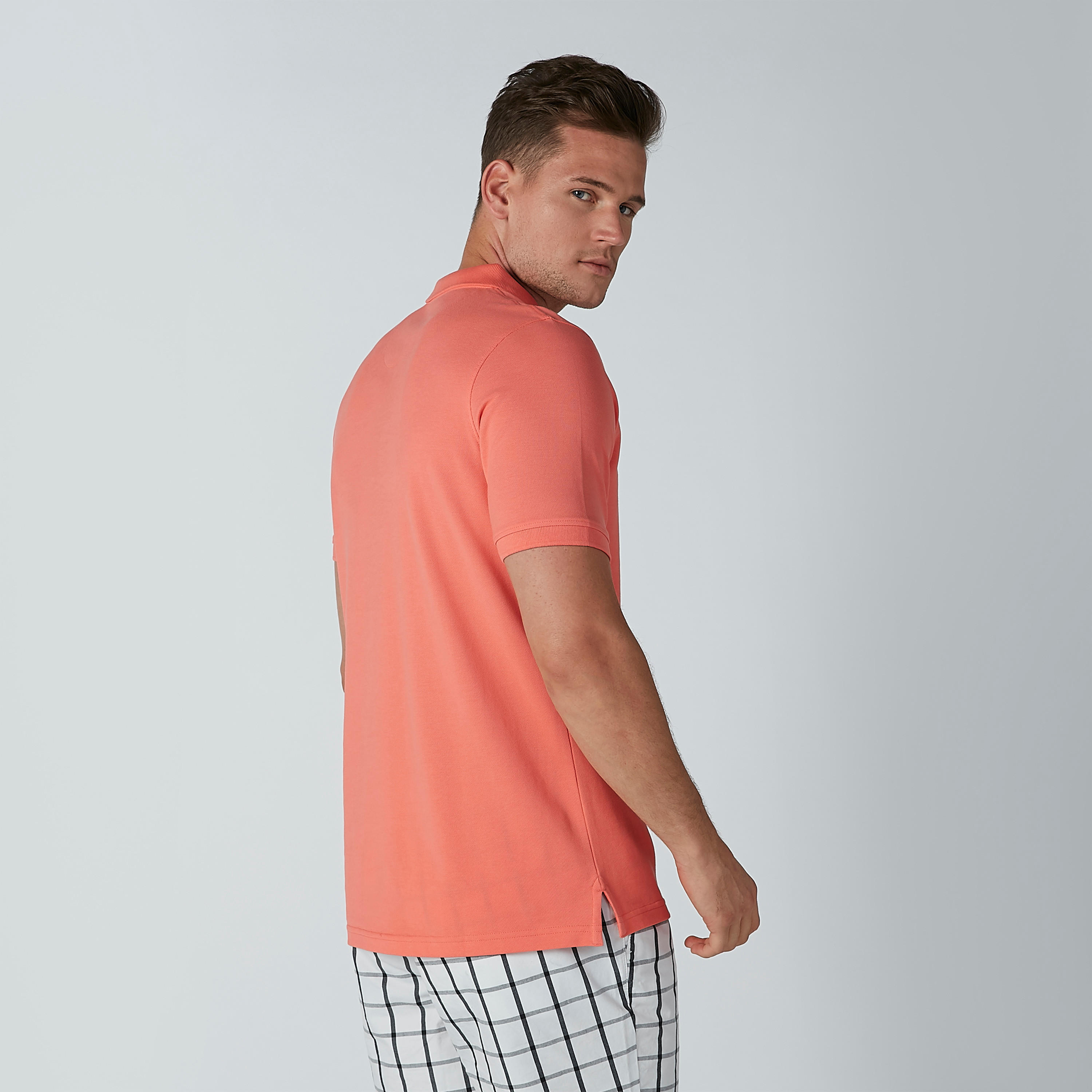 Plain T-shirt with Polo Neck and Short Sleeves-men-clothing-tshirtsandpolos-polos-image-4