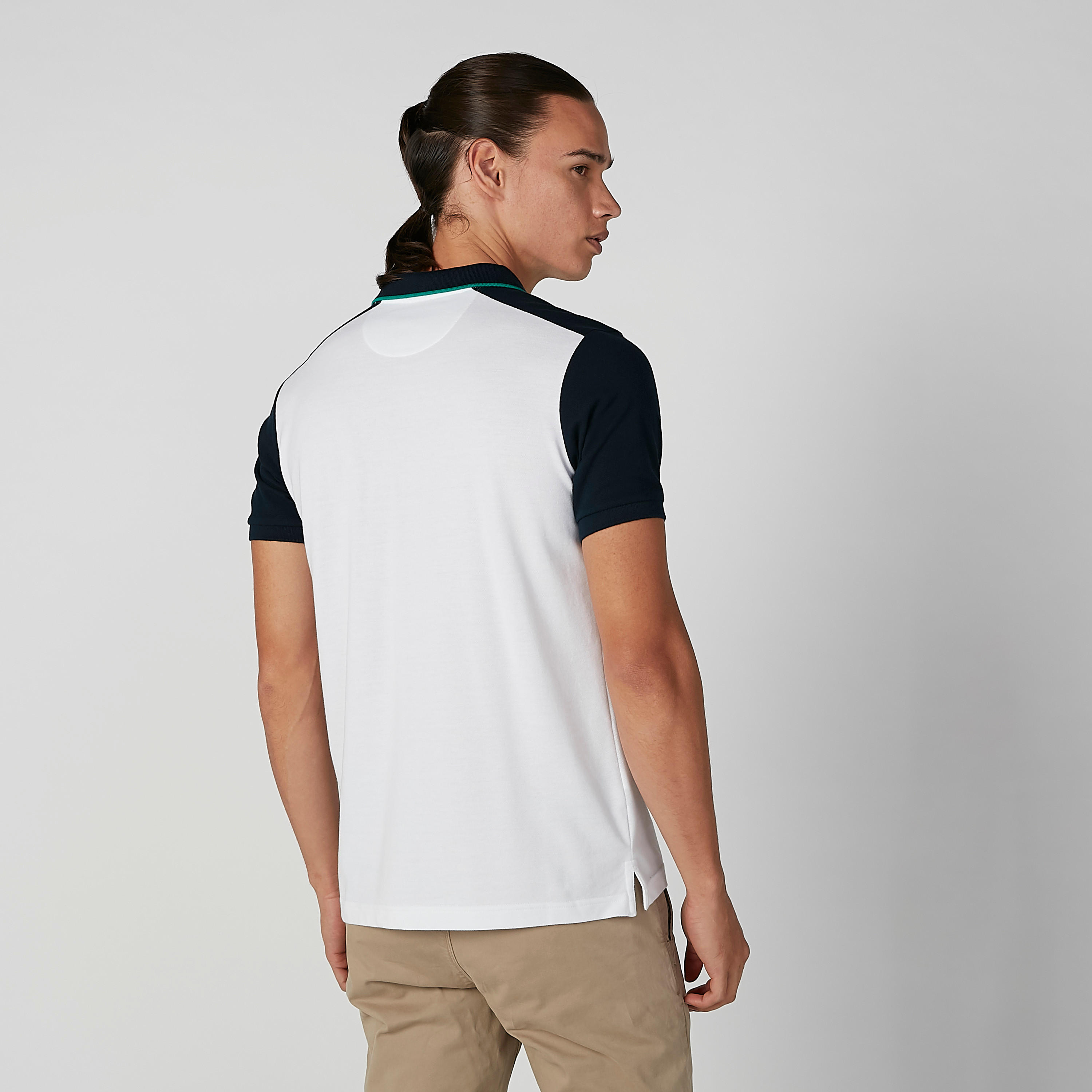 Sustainable Colour Blocked T-shirt with Polo Neck and Short Sleeves-men-clothing-tshirtsandpolos-polos-image-4