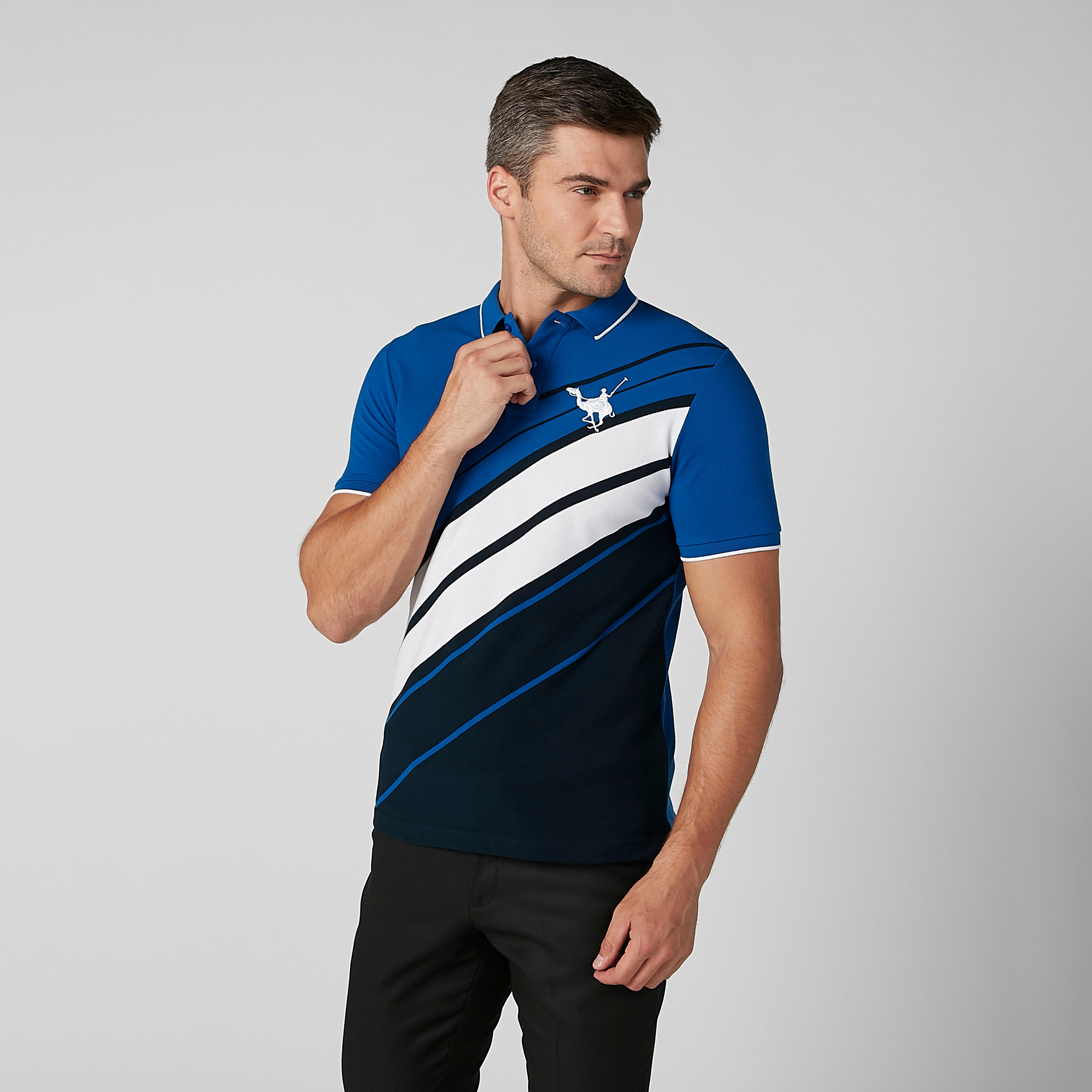 تيشيرت مستدام مقلّم بقصّة سليم وياقة بولو وأكمام قصيرة-men-clothing-tshirtsandpolos-polos-image-2