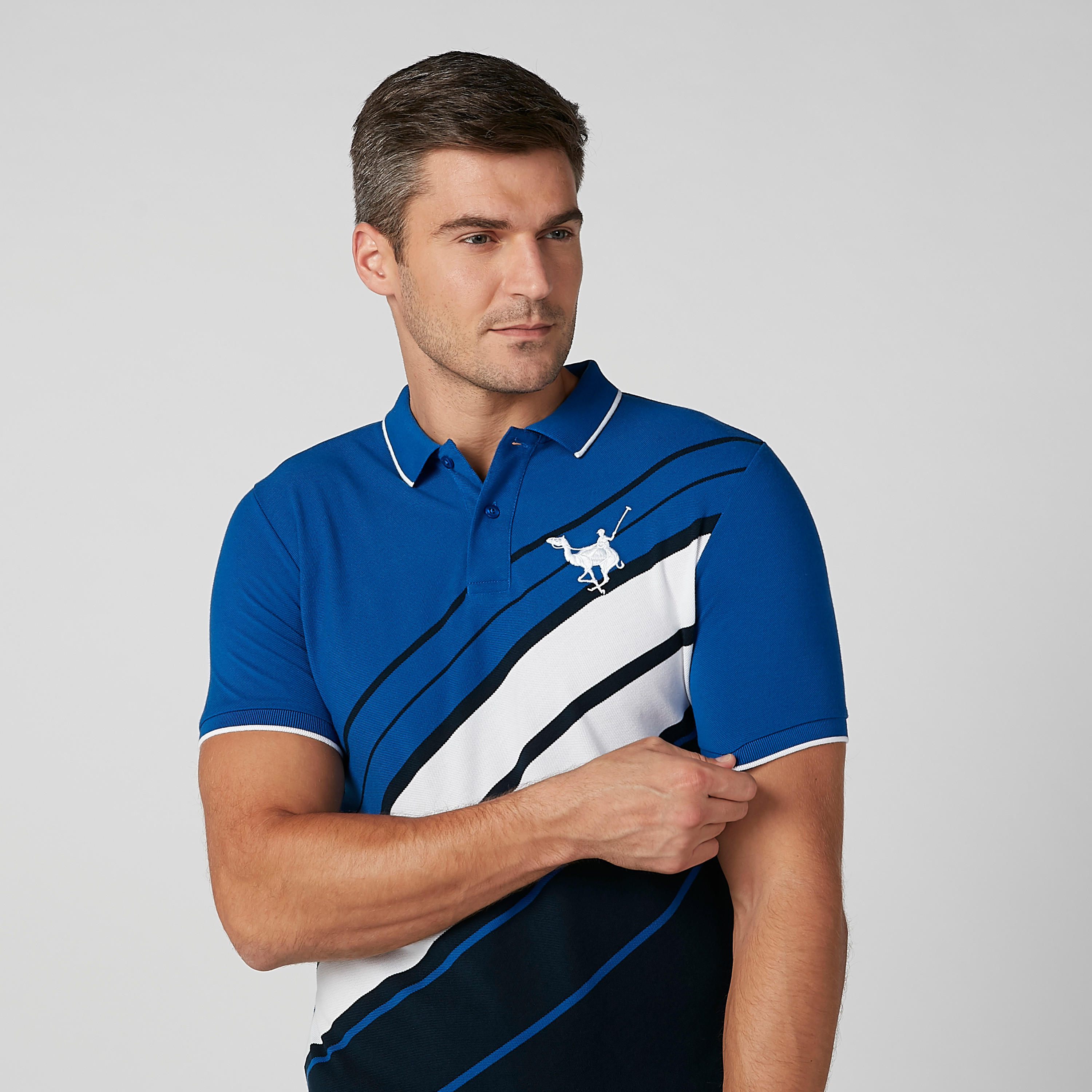 تيشيرت مستدام مقلّم بقصّة سليم وياقة بولو وأكمام قصيرة-men-clothing-tshirtsandpolos-polos-image-3
