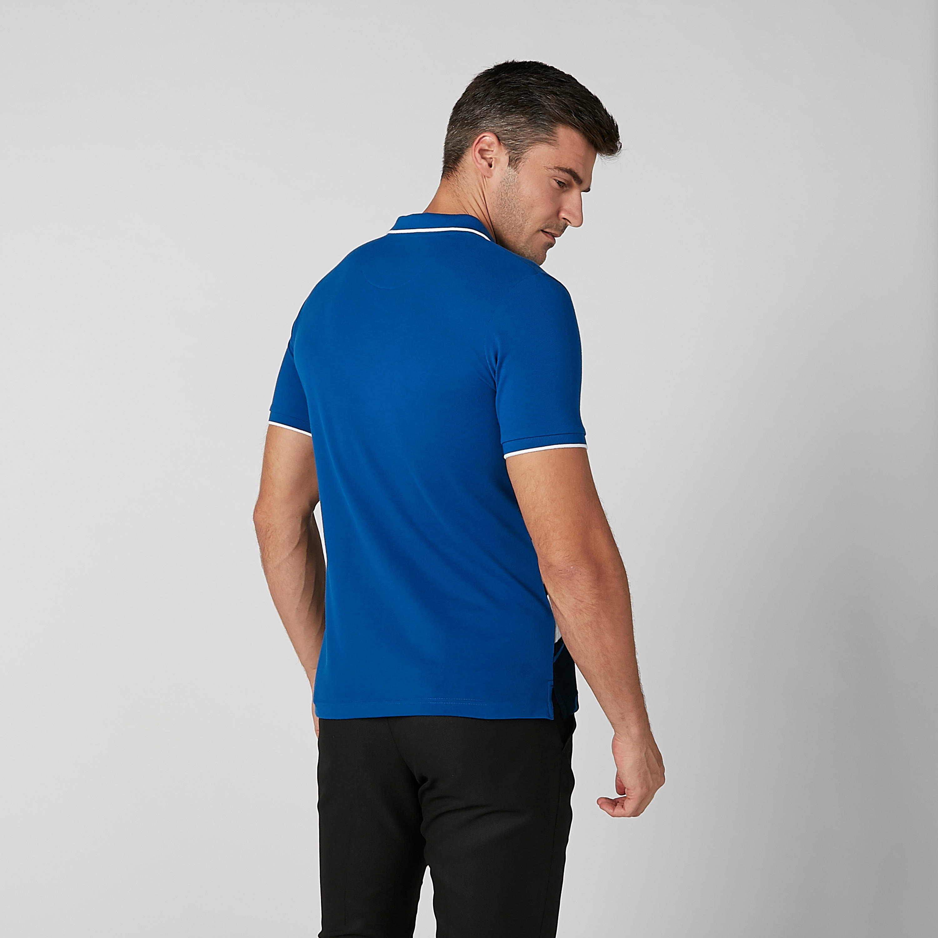 تيشيرت مستدام مقلّم بقصّة سليم وياقة بولو وأكمام قصيرة-men-clothing-tshirtsandpolos-polos-image-4