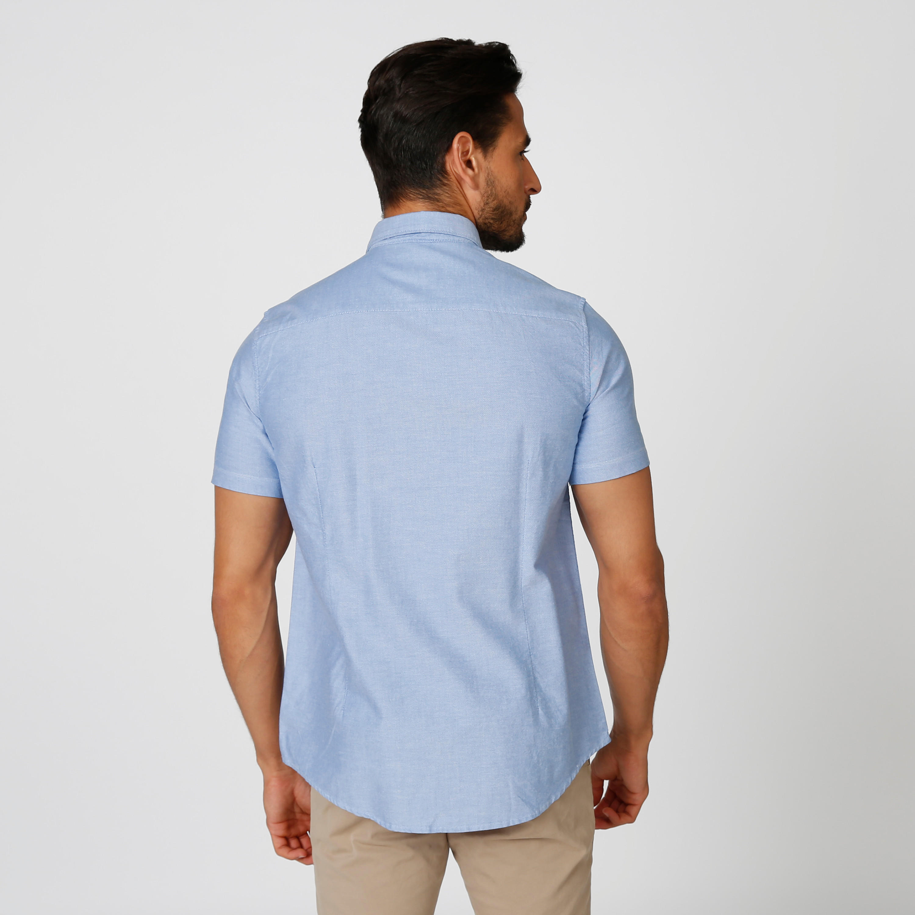 قميص مستدام سليم سادة بأكمام قصيرة -men-clothing-shirts-image-4