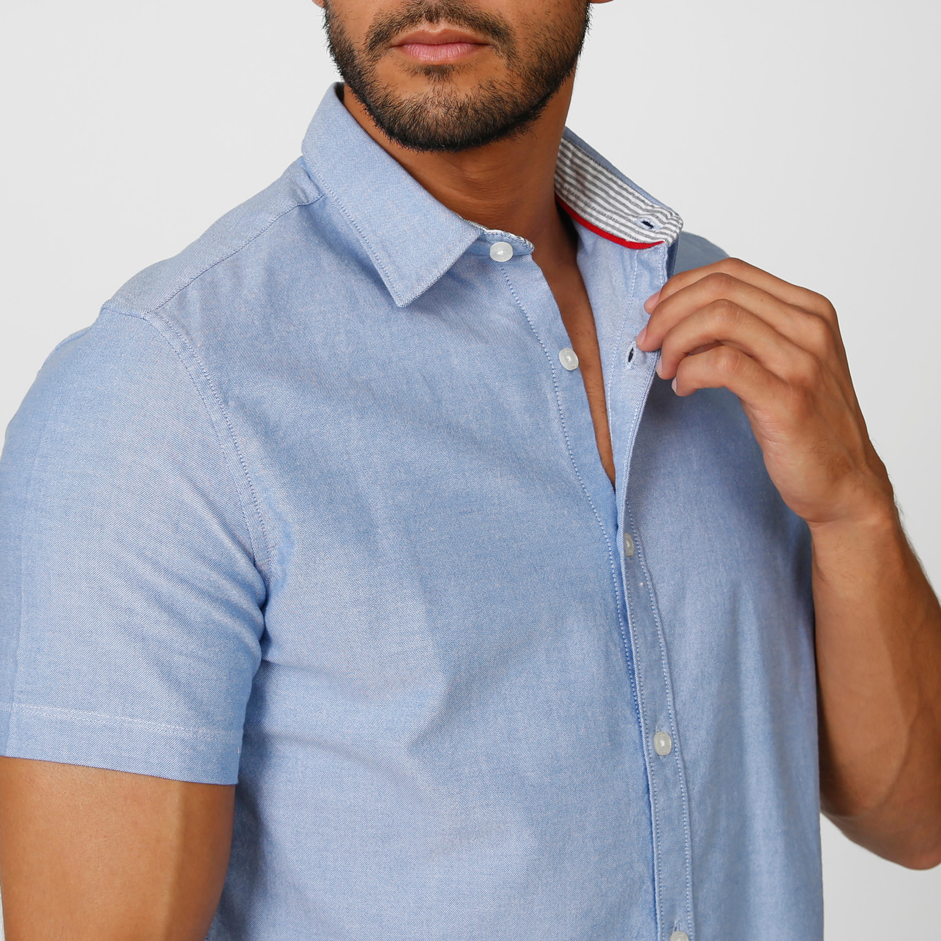 قميص مستدام سليم سادة بأكمام قصيرة -men-clothing-shirts-image-5