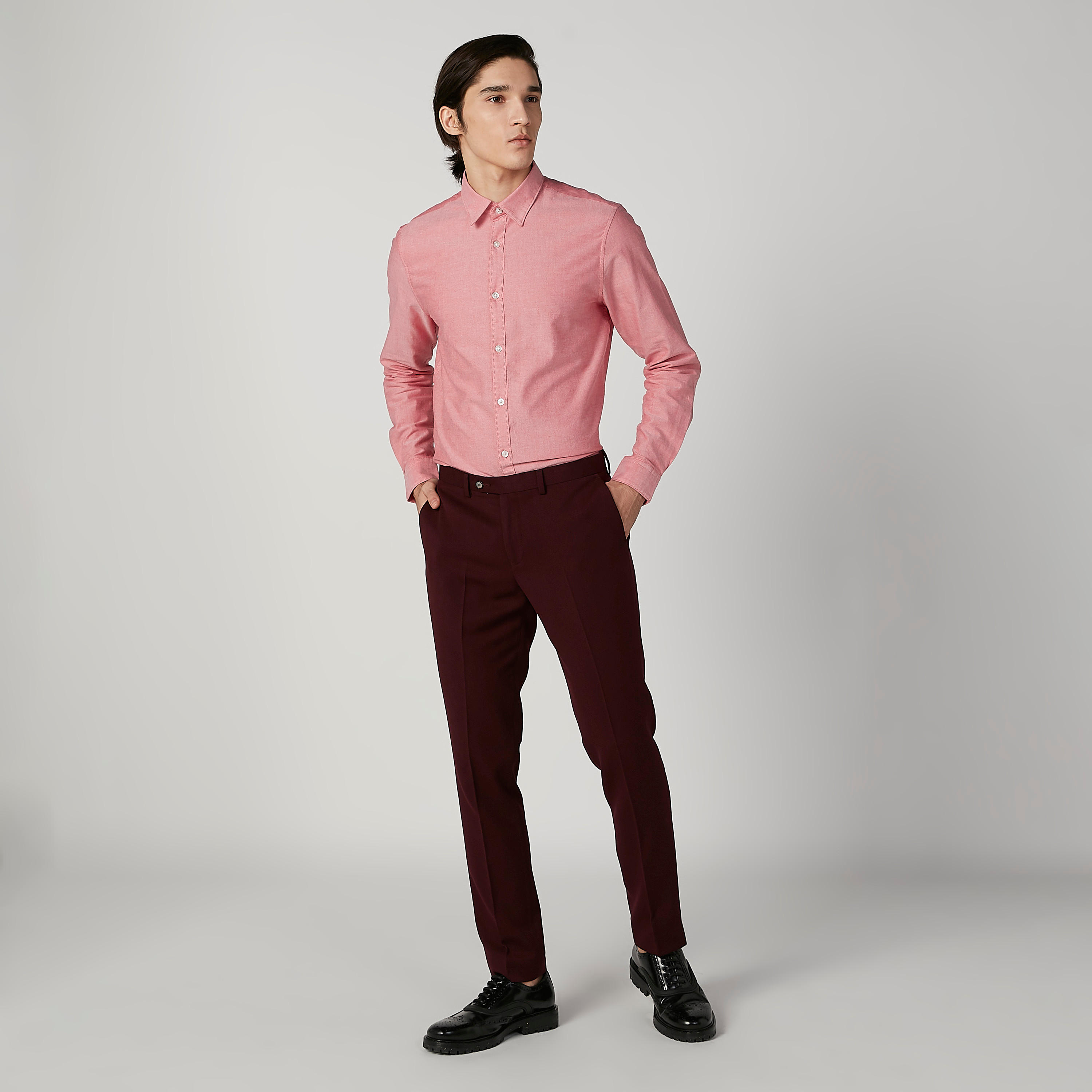 قميص مستدام سليم سادة بأكمام طويلة -men-clothing-shirts-image-3