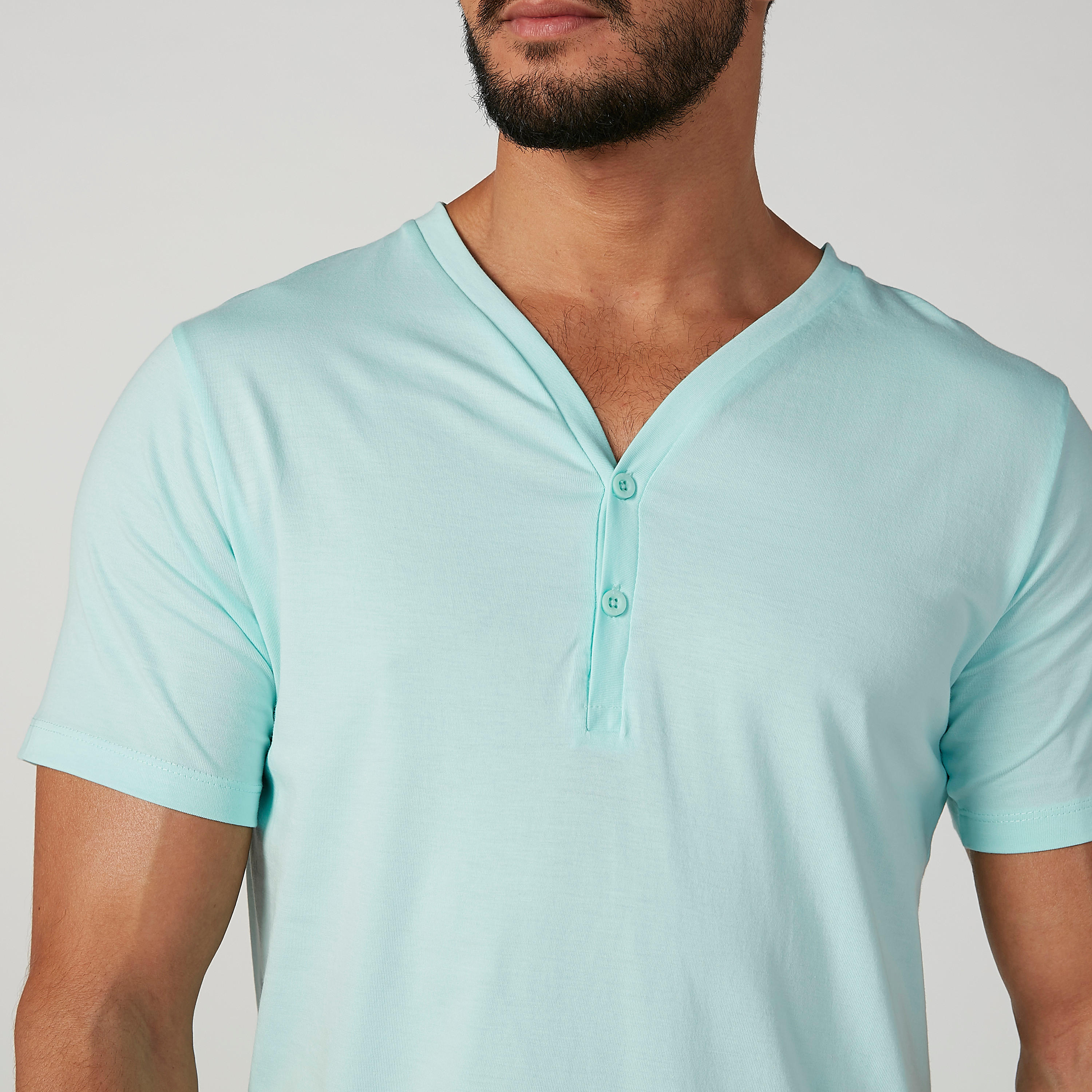 Sustainable Plain T-shirt with V-neck and Short Sleeves-men-clothing-tshirtsandpolos-tshirts-image-4