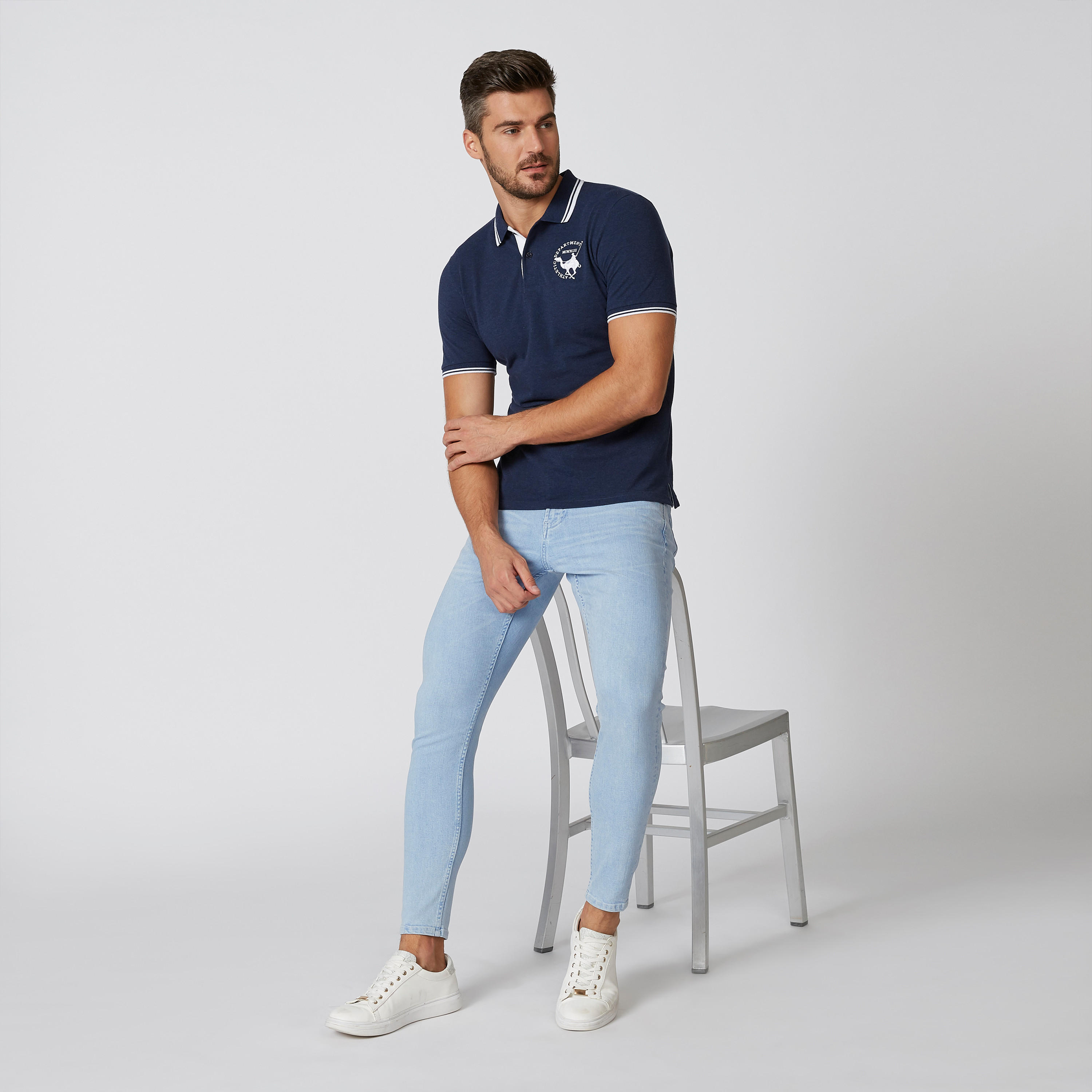 تيشيرت بارز الملمس بياقة بولو وأكمام قصيرة-men-clothing-tshirtsandpolos-polos-image-2