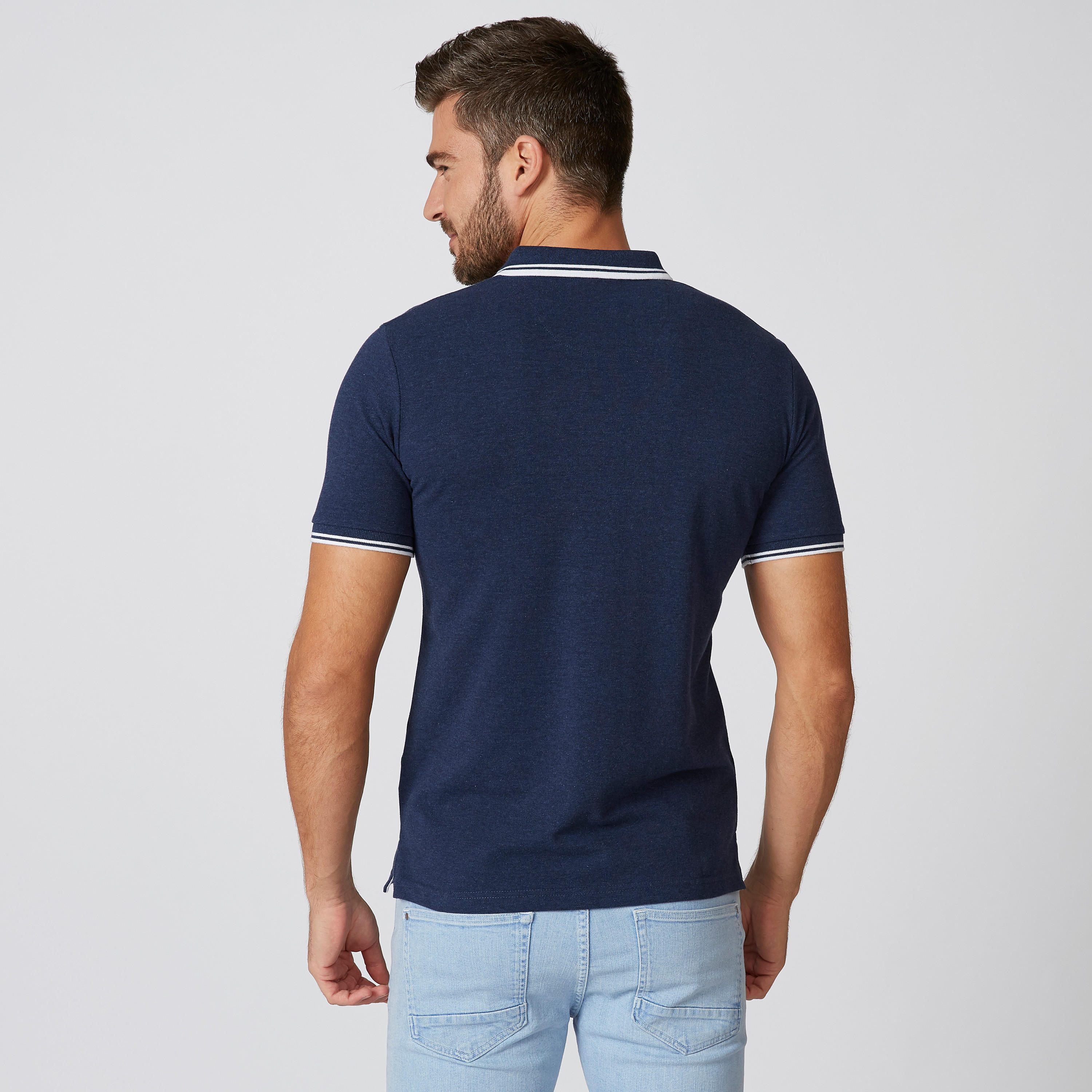 تيشيرت بارز الملمس بياقة بولو وأكمام قصيرة-men-clothing-tshirtsandpolos-polos-image-3