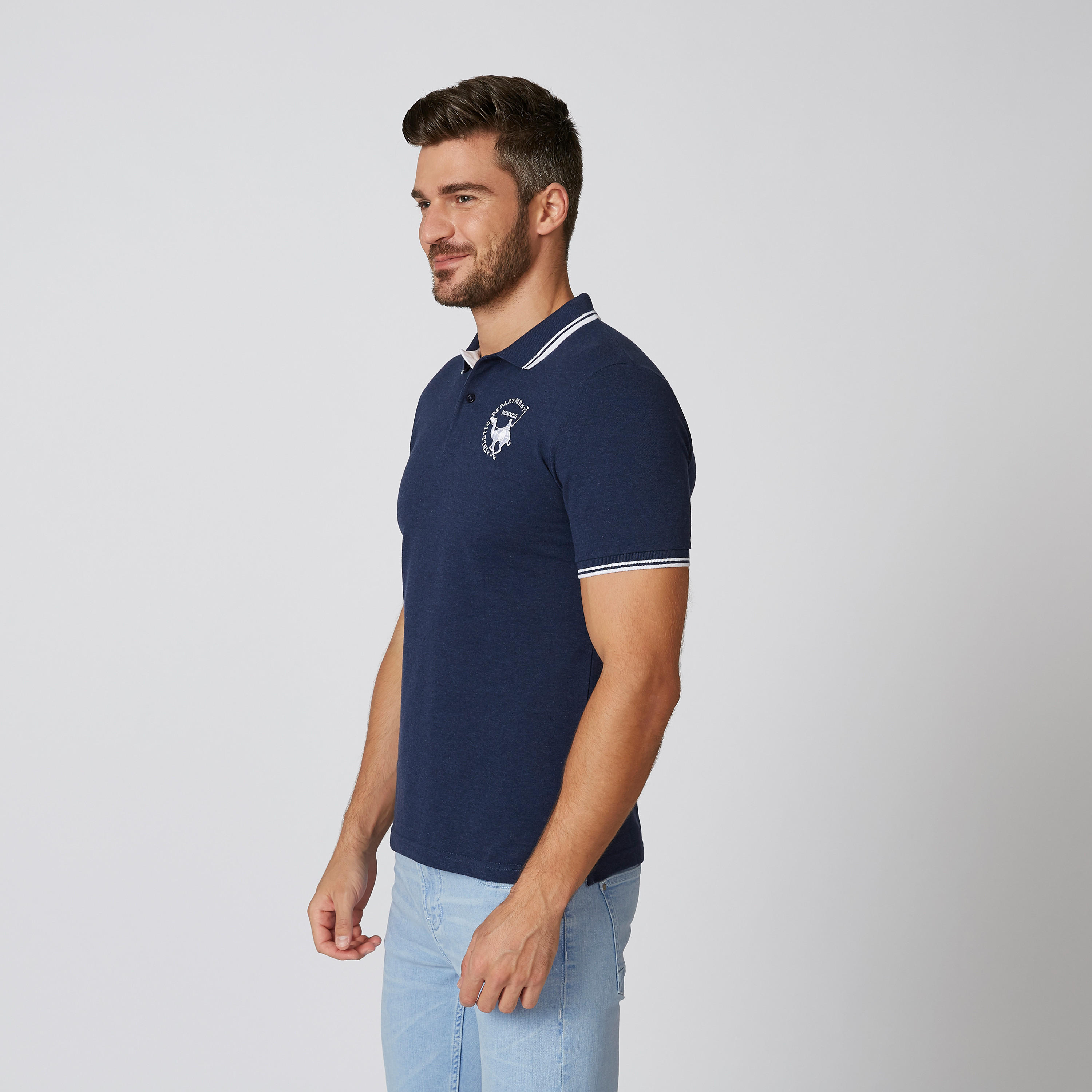 تيشيرت بارز الملمس بياقة بولو وأكمام قصيرة-men-clothing-tshirtsandpolos-polos-image-4