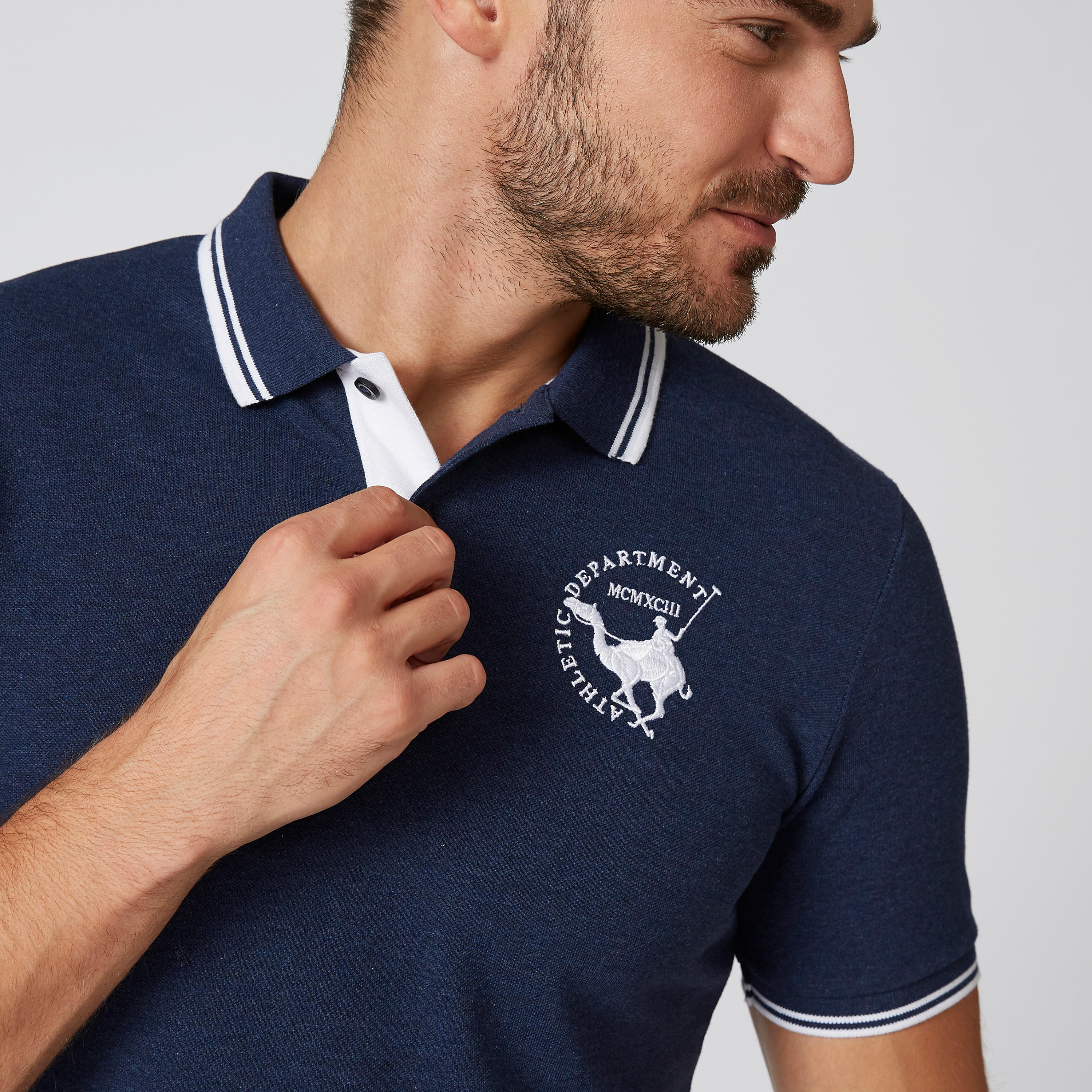 تيشيرت بارز الملمس بياقة بولو وأكمام قصيرة-men-clothing-tshirtsandpolos-polos-image-5