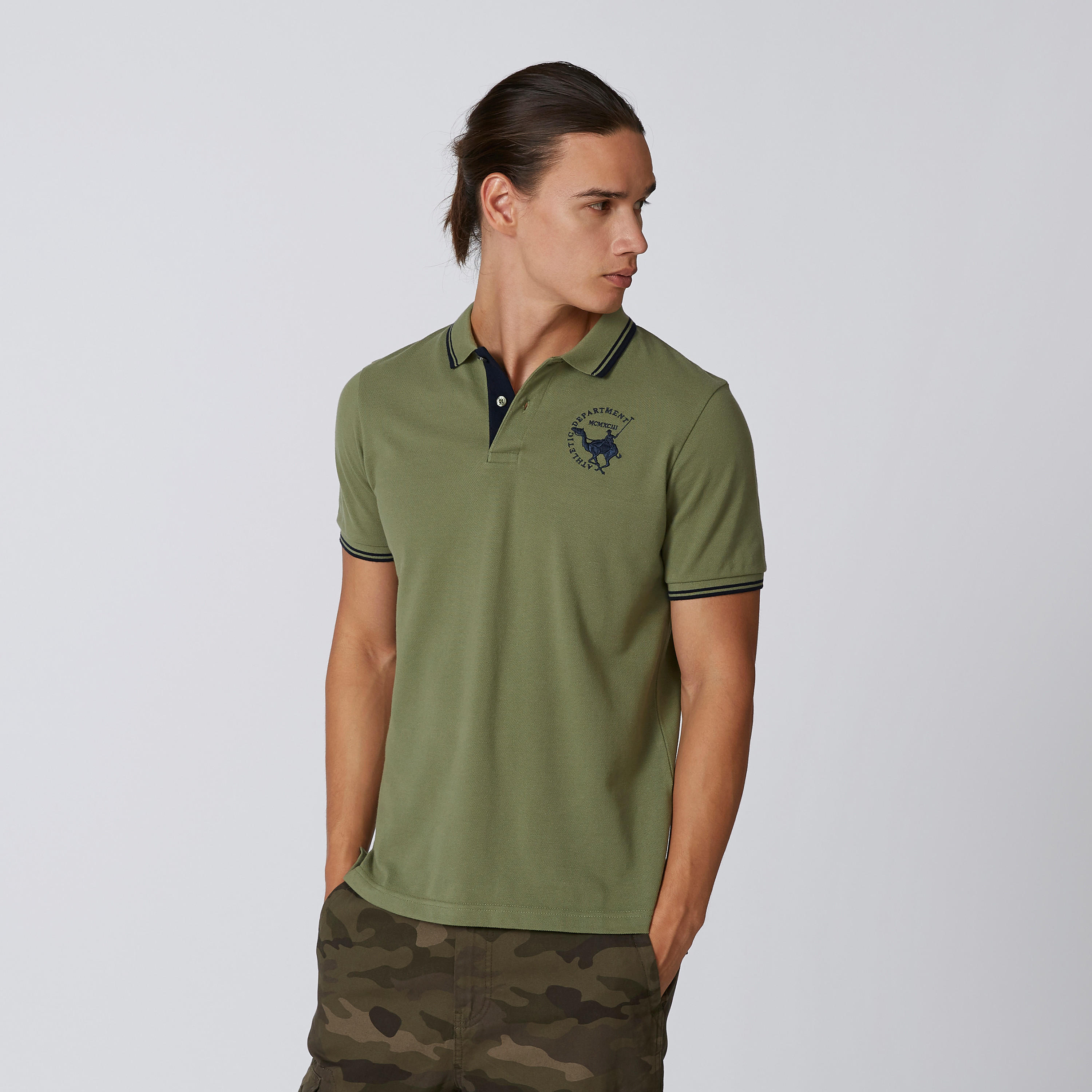 تيشيرت بارز الملمس بياقة بولو وأكمام قصيرة-men-clothing-tshirtsandpolos-polos-image-1