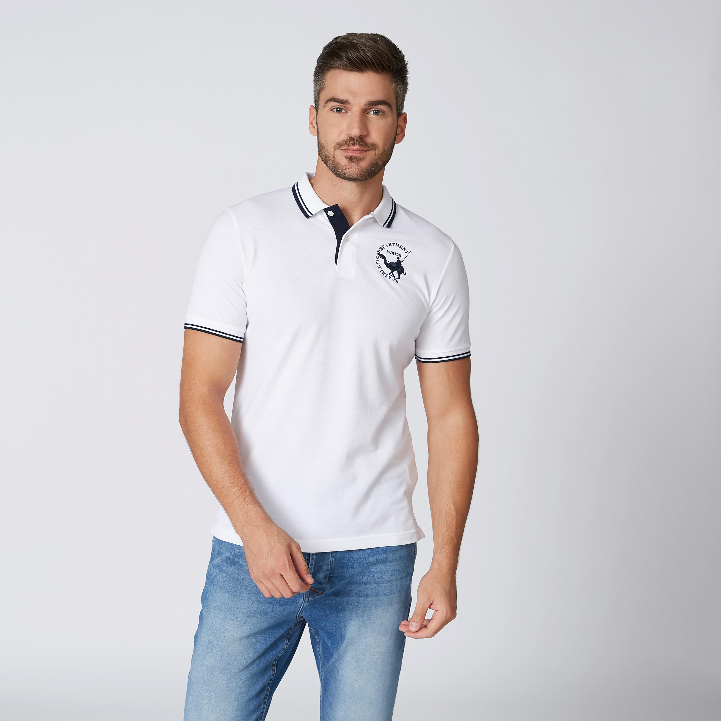 تيشيرت بارز الملمس بياقة بولو وأكمام قصيرة-men-clothing-tshirtsandpolos-tshirts-image-1