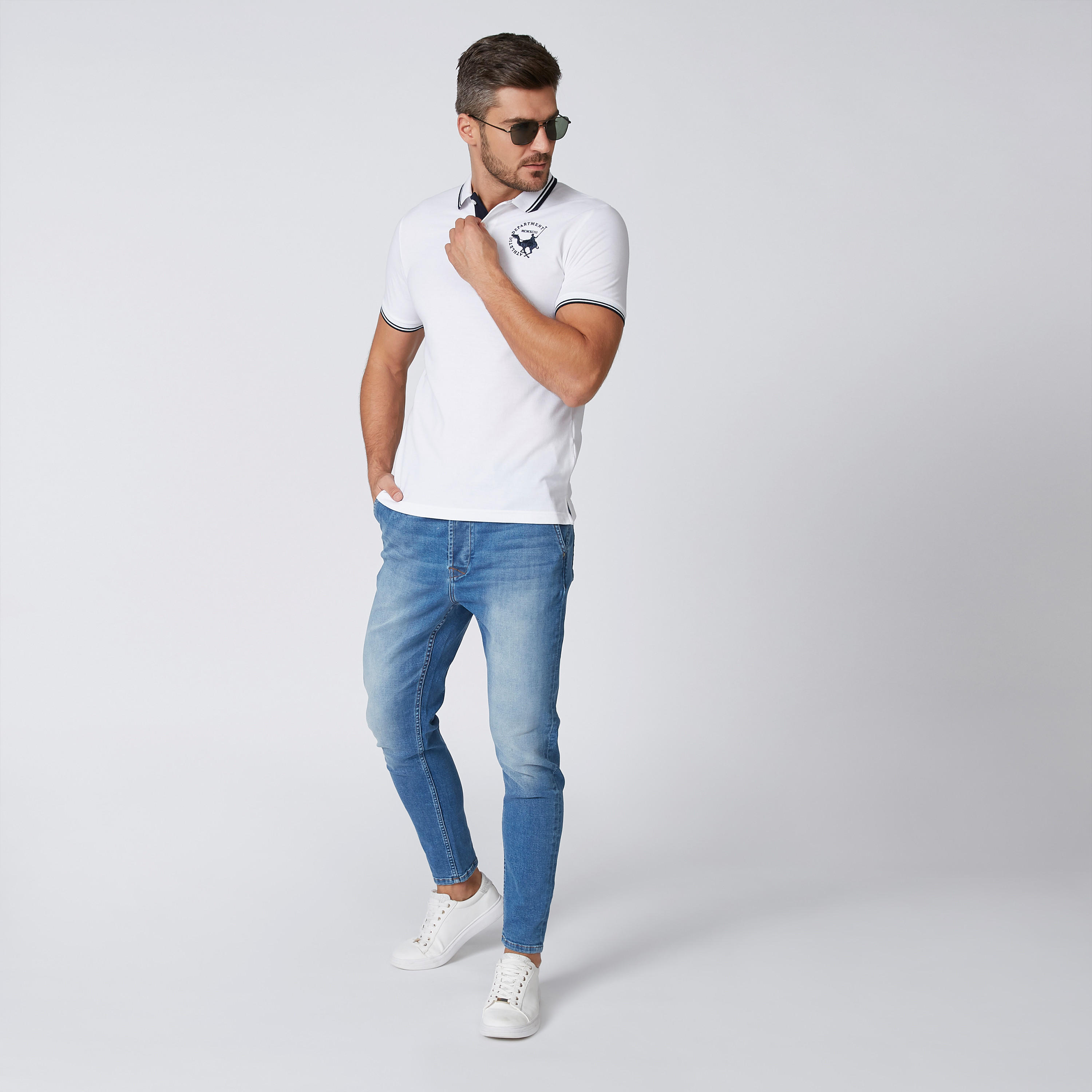 تيشيرت بارز الملمس بياقة بولو وأكمام قصيرة-men-clothing-tshirtsandpolos-tshirts-image-3