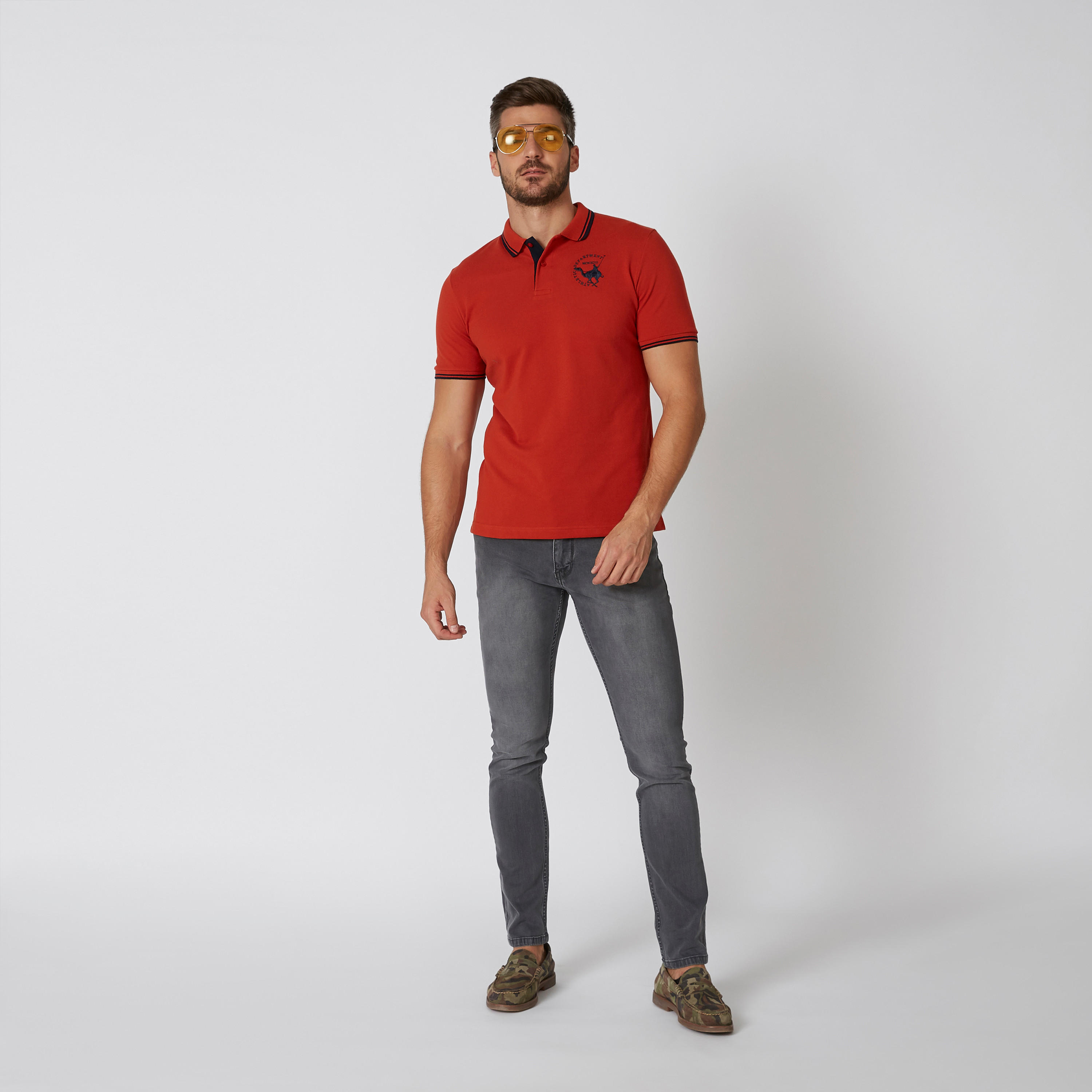 تيشيرت بارز الملمس بياقة بولو وأكمام قصيرة-men-clothing-tshirtsandpolos-polos-image-2