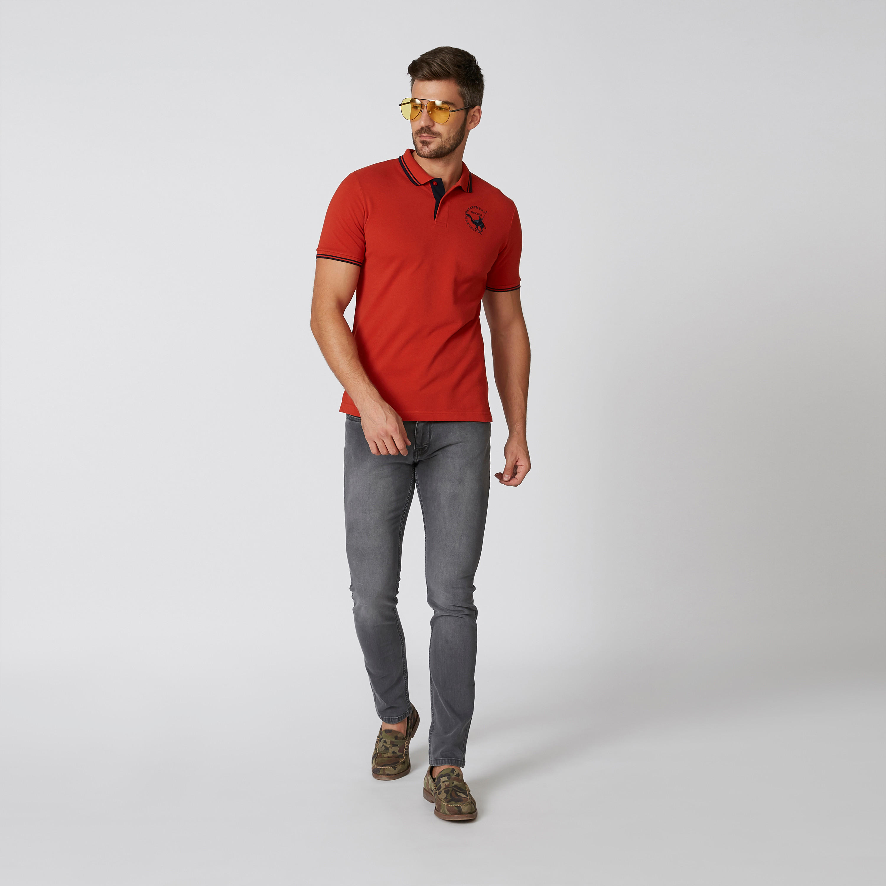 تيشيرت بارز الملمس بياقة بولو وأكمام قصيرة-men-clothing-tshirtsandpolos-polos-image-6