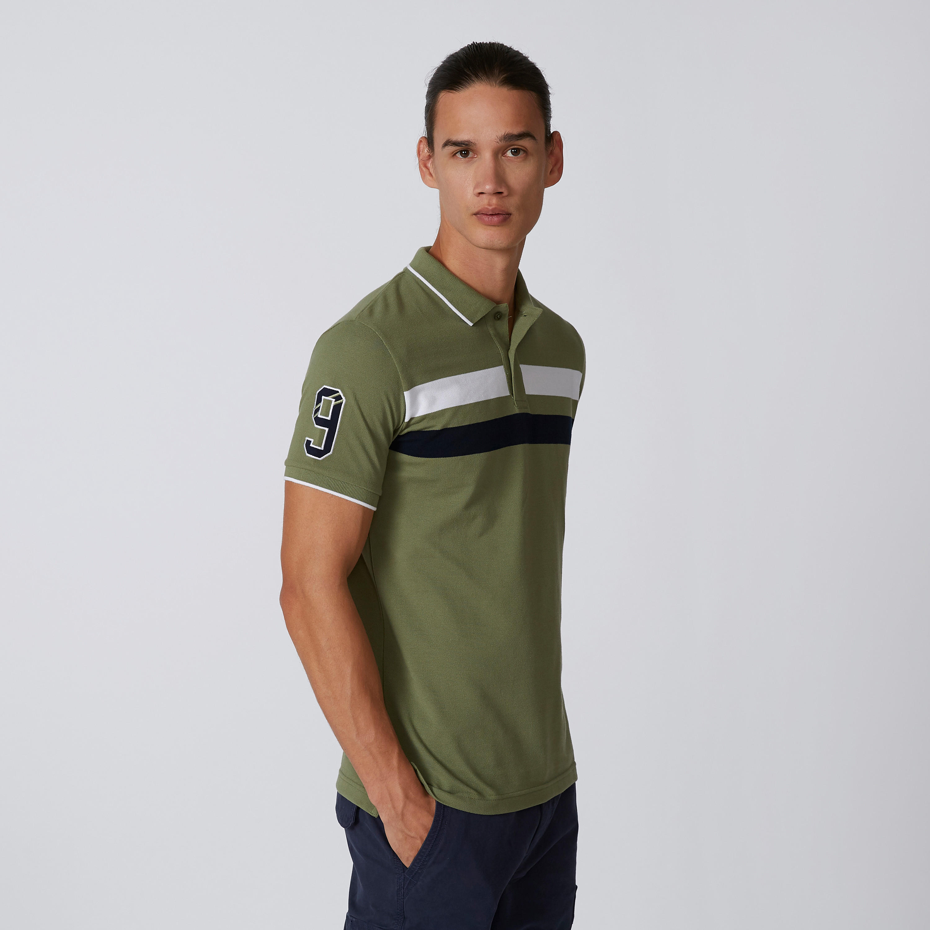 تيشيرت مستدام بارز الملمس بولو سليم فيت بأكمام قصيرة -men-clothing-tshirtsandpolos-polos-image-4