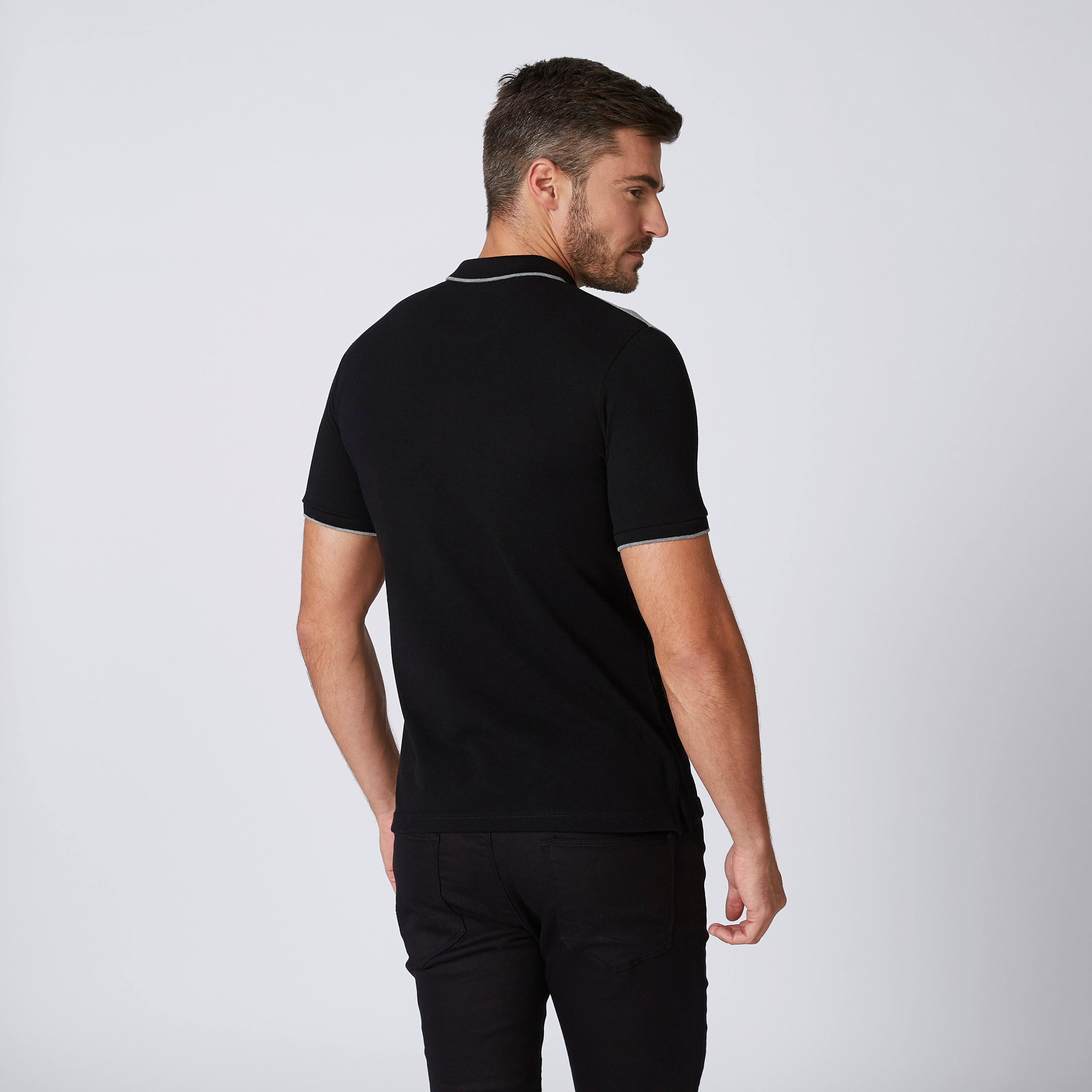 تيشيرت مستدام بارز الملمس بقصّة سليم وياقة بولو وأكمام قصيرة-men-clothing-tshirtsandpolos-polos-image-3