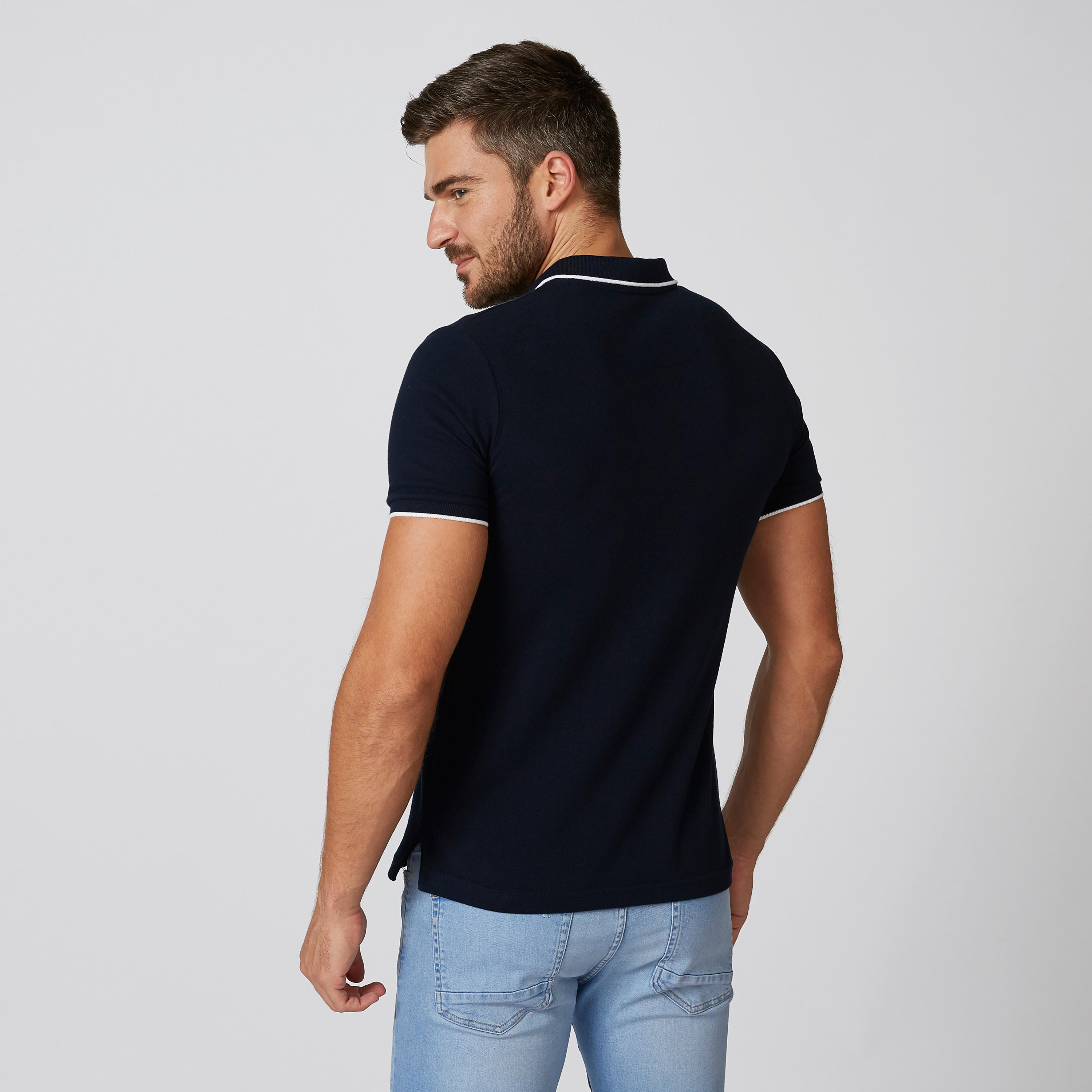 تيشيرت بارز الملمس بياقة بولو وأكمام قصيرة-men-clothing-tshirtsandpolos-tshirts-image-3