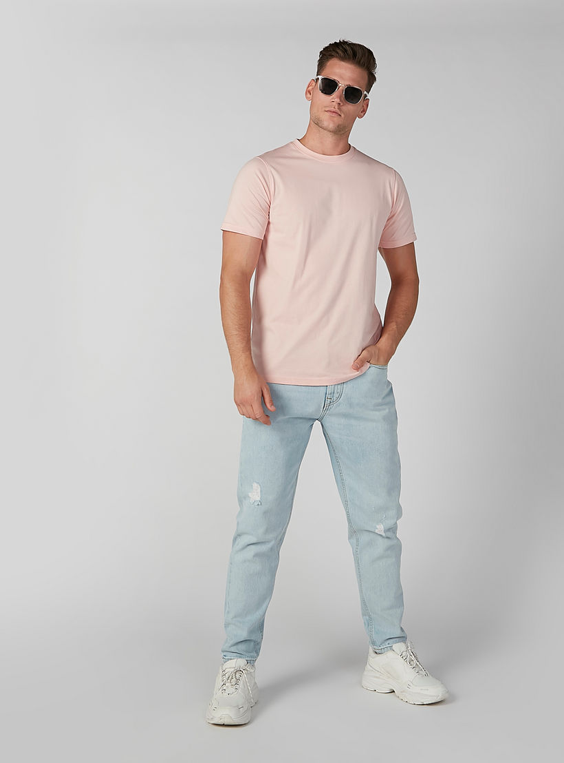 تيشيرت سادة بياقة مستديرة وأكمام قصيرة-men-clothing-tshirtsandpolos-tshirts-image-3