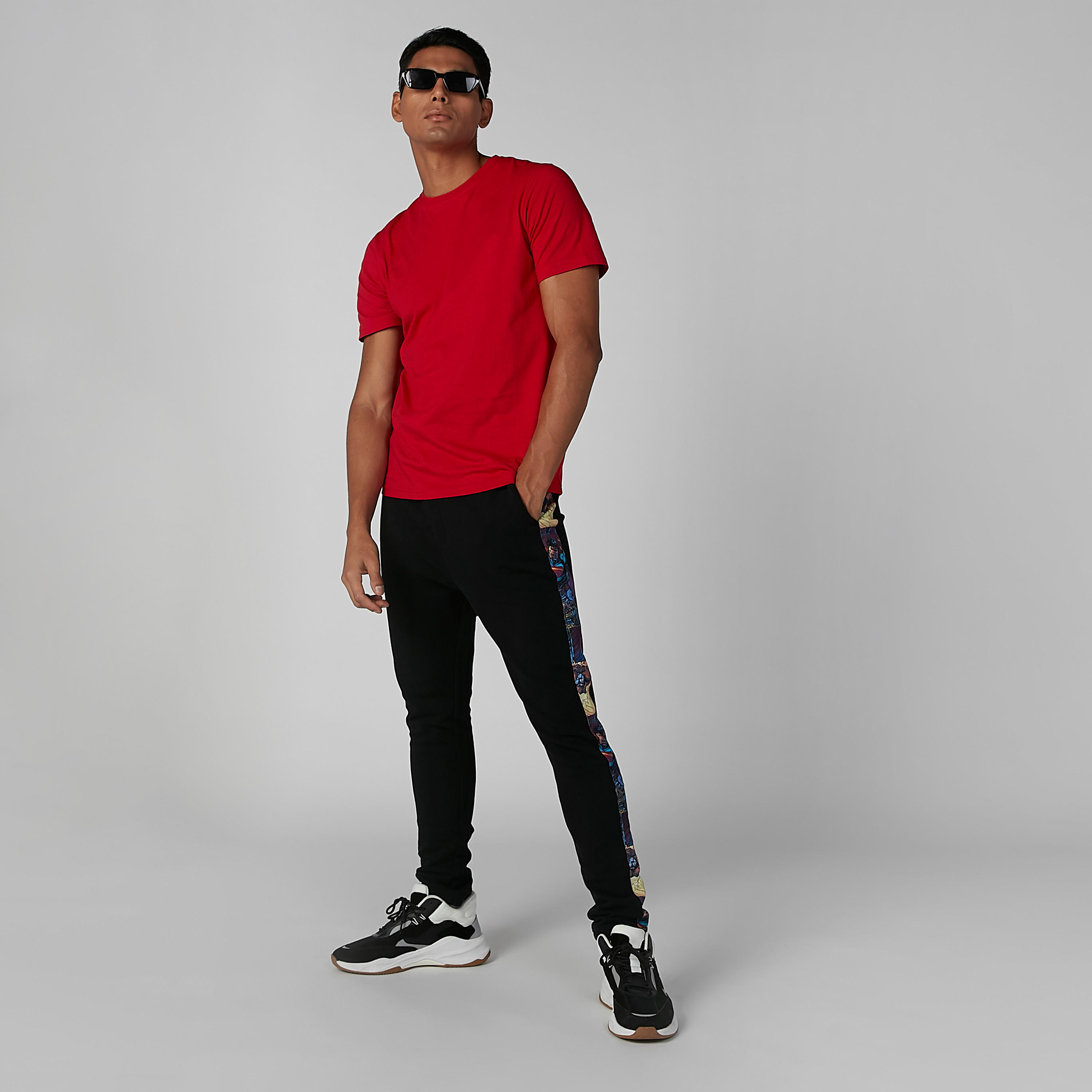 Plain T-shirt with Crew Neck and Short Sleeves-men-clothing-tshirtsandpolos-tshirts-image-1