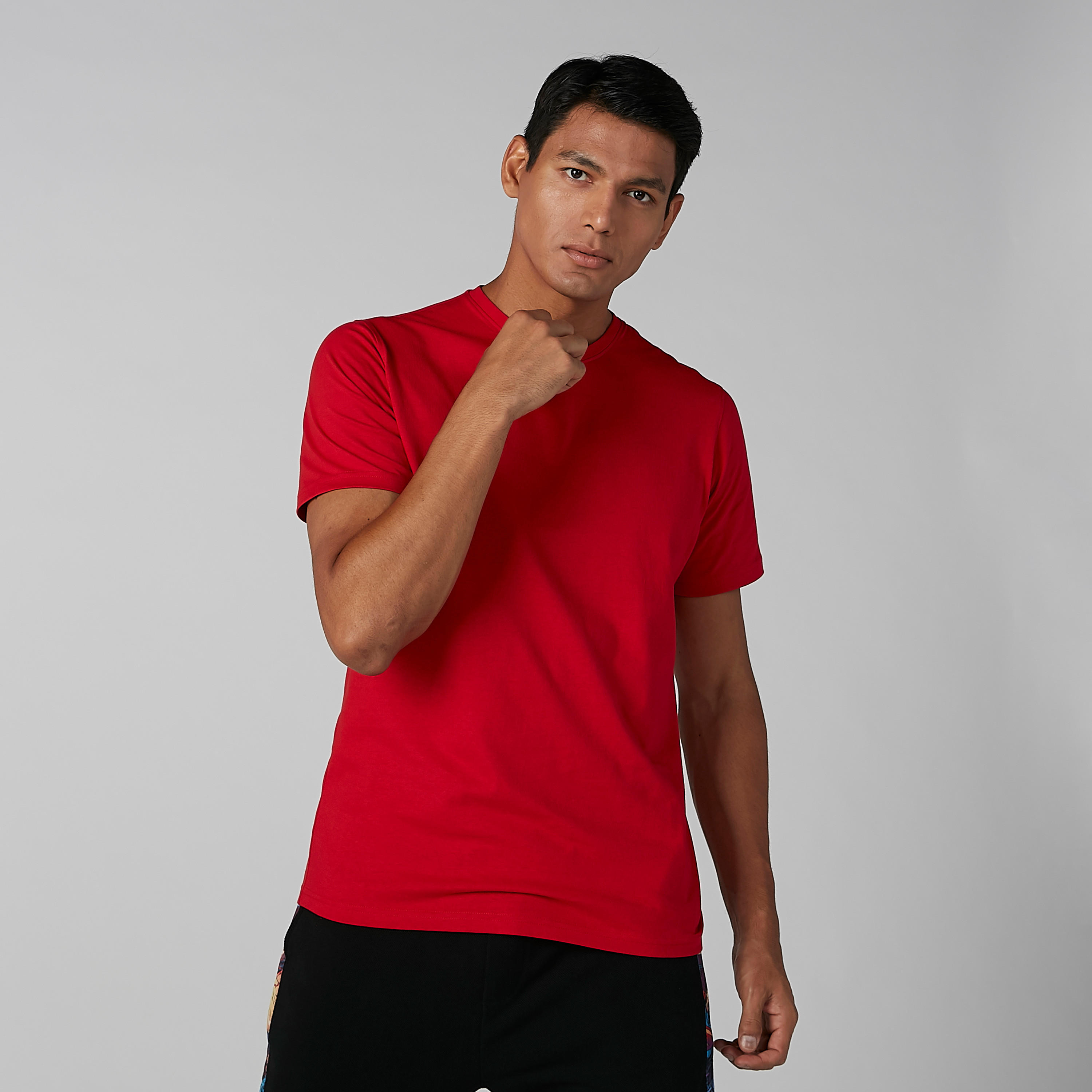 Plain T-shirt with Crew Neck and Short Sleeves-men-clothing-tshirtsandpolos-tshirts-image-2