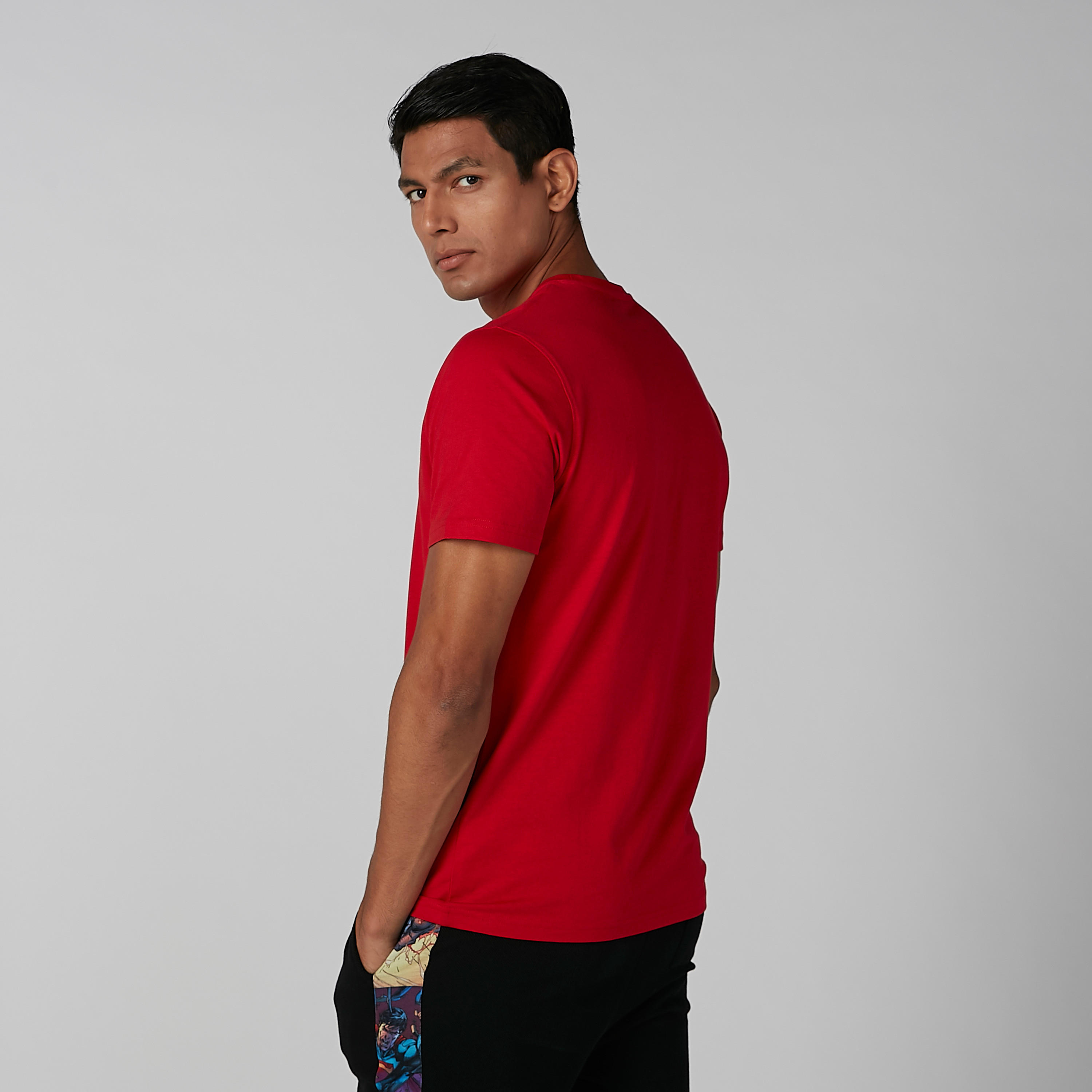 Plain T-shirt with Crew Neck and Short Sleeves-men-clothing-tshirtsandpolos-tshirts-image-3