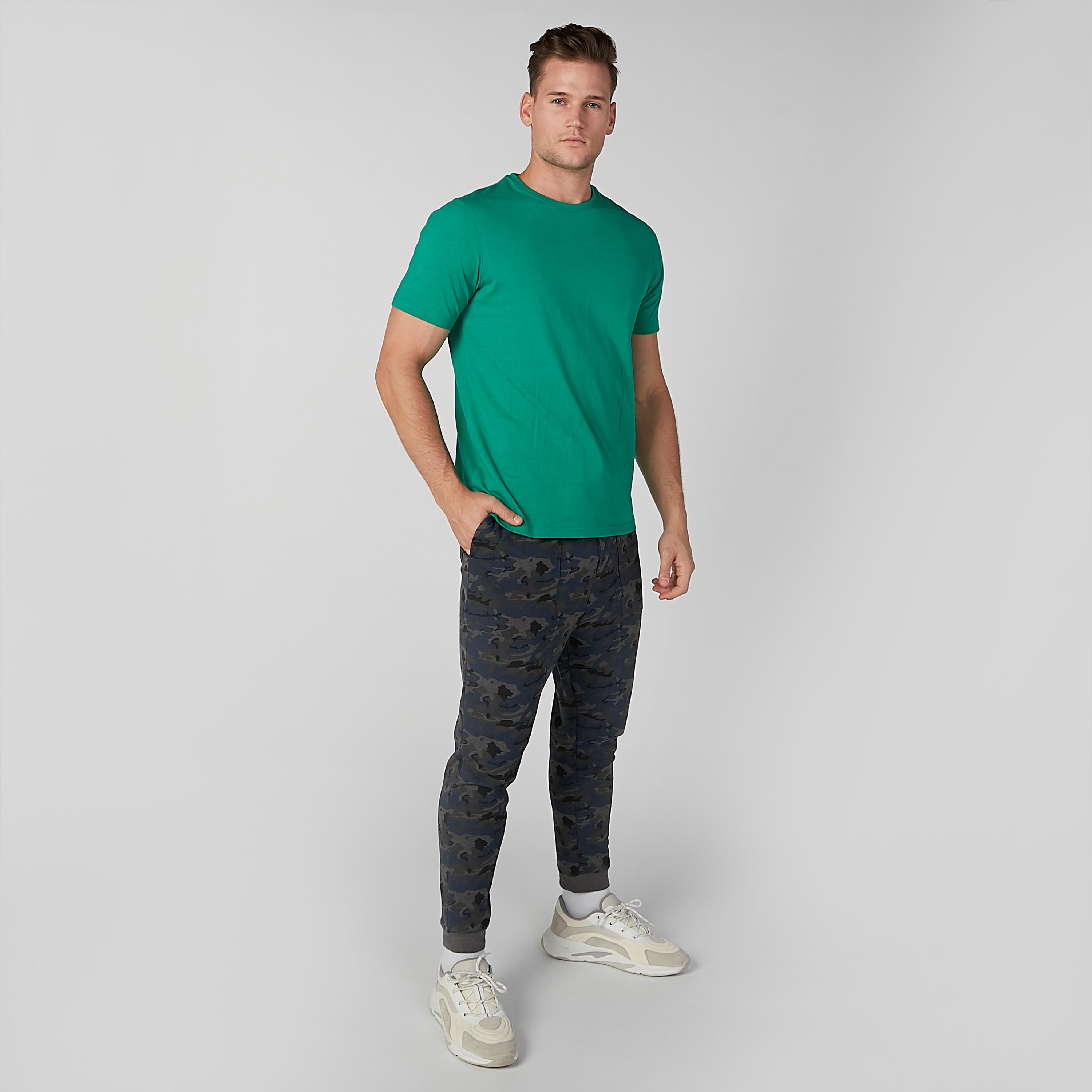 Plain T-shirt with Crew Neck and Short Sleeves-men-clothing-tshirtsandpolos-tshirts-image-1
