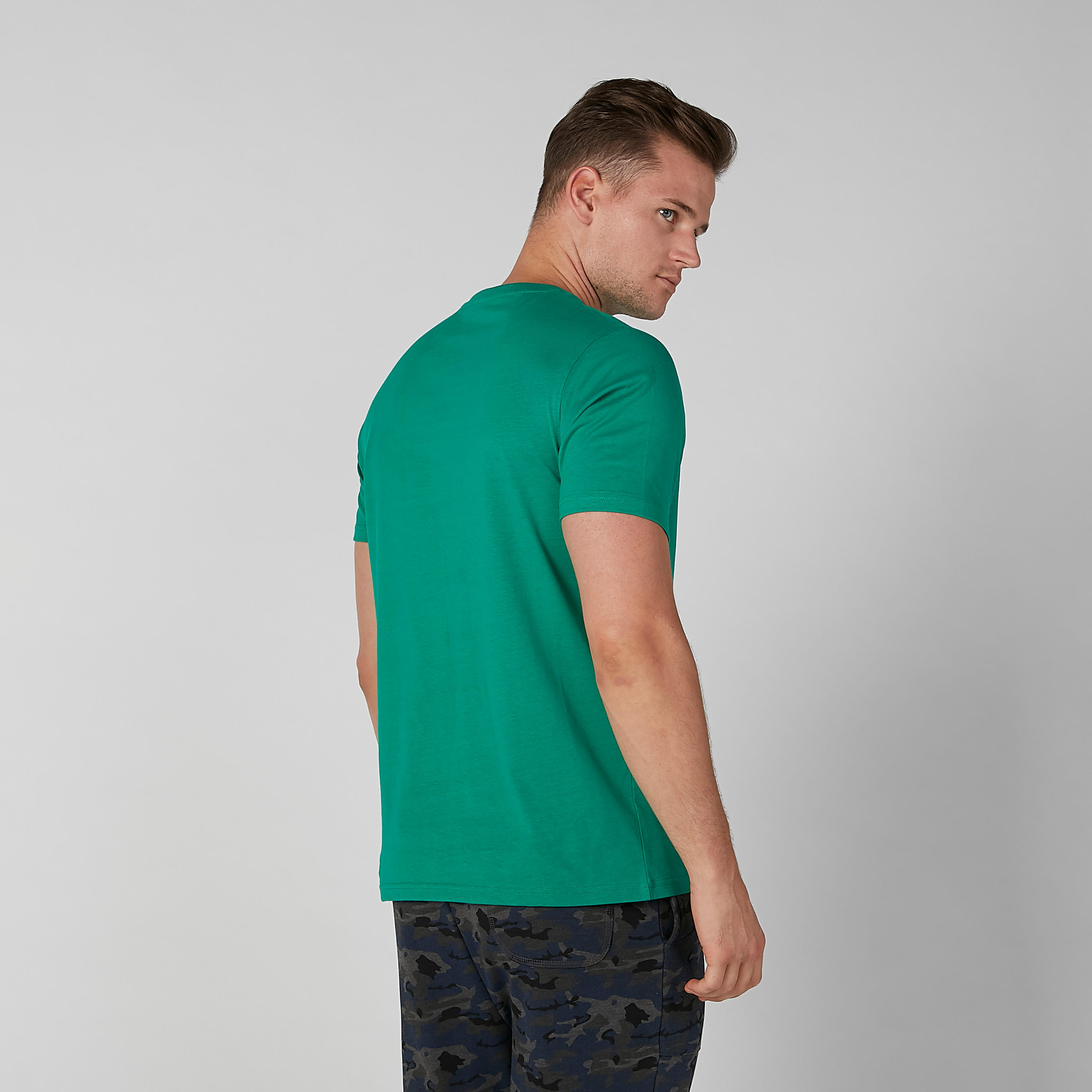 Plain T-shirt with Crew Neck and Short Sleeves-men-clothing-tshirtsandpolos-tshirts-image-4