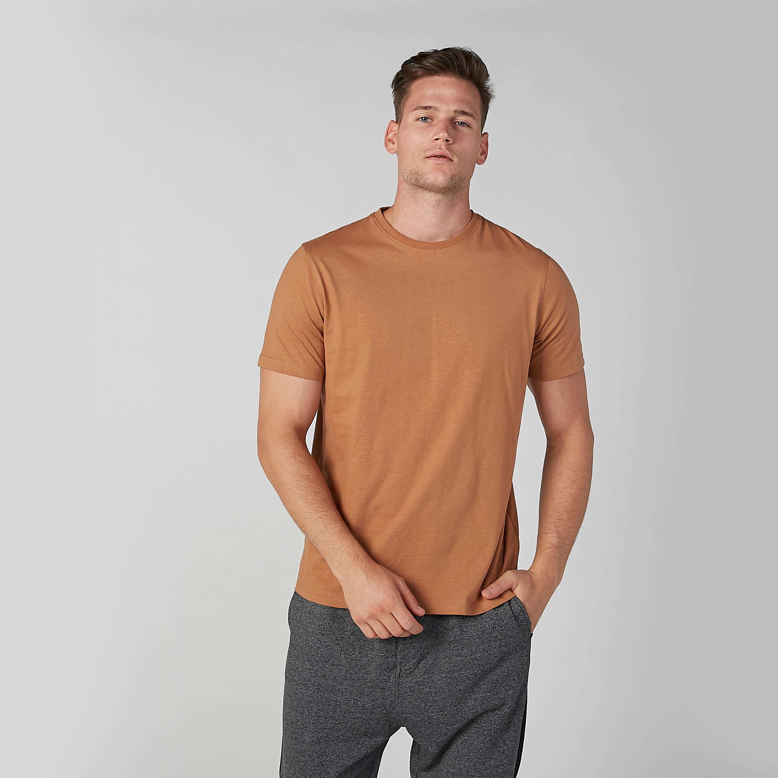 Solid Round Neck T-shirt with Short Sleeves-men-clothing-tshirtsandpolos-tshirts-image-1