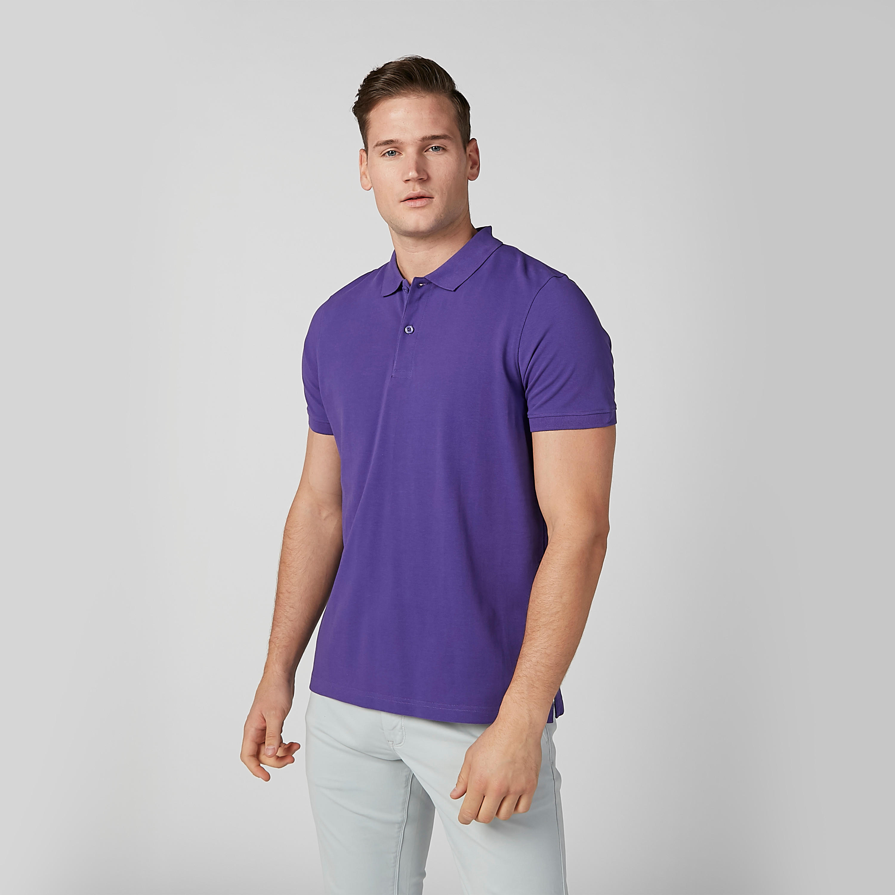 تيشيرت سادة بياقة بولو وأكمام قصيرة-men-clothing-tshirtsandpolos-polos-image-4