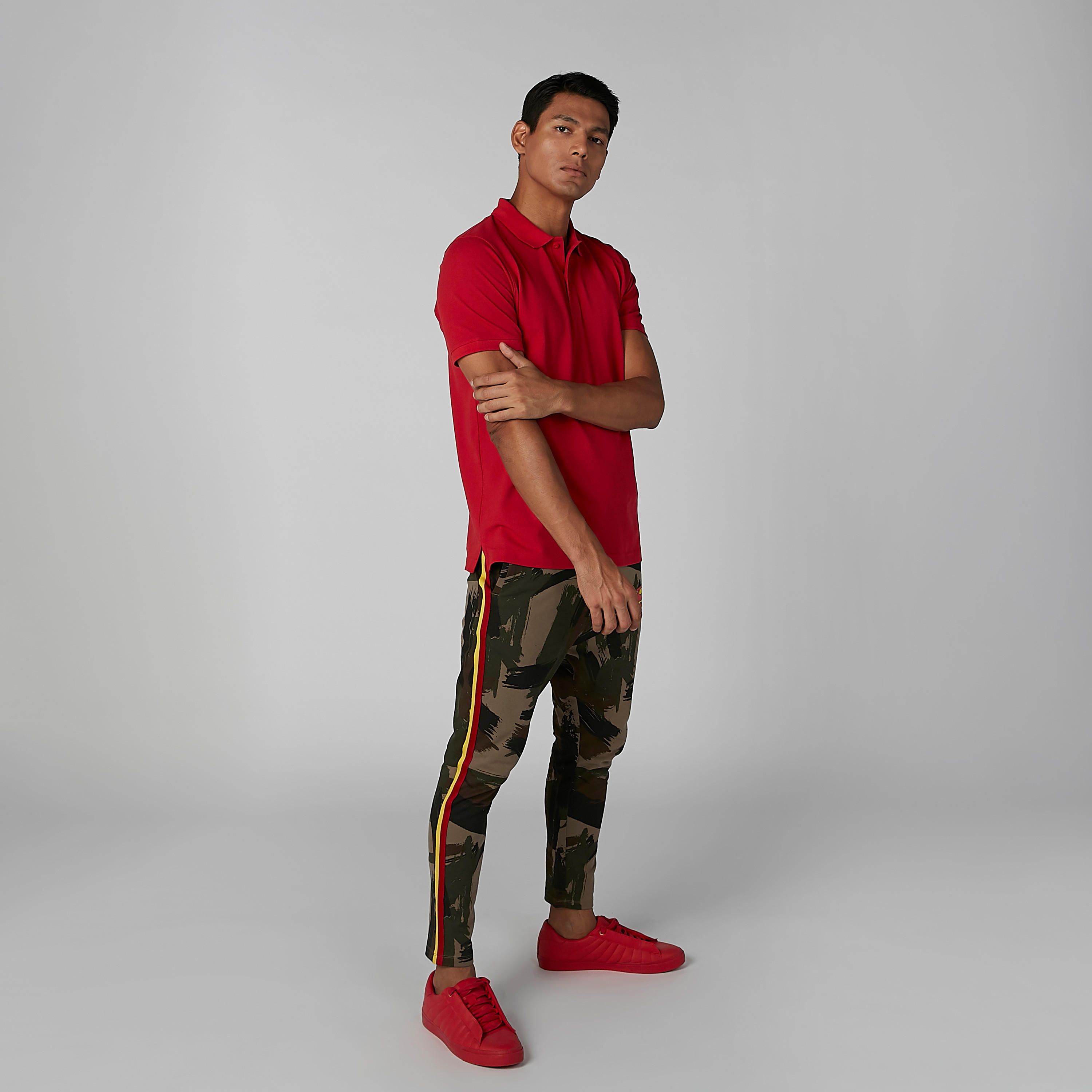 Plain T-shirt with Polo Neck and Short Sleeves-men-clothing-tshirtsandpolos-polos-image-2