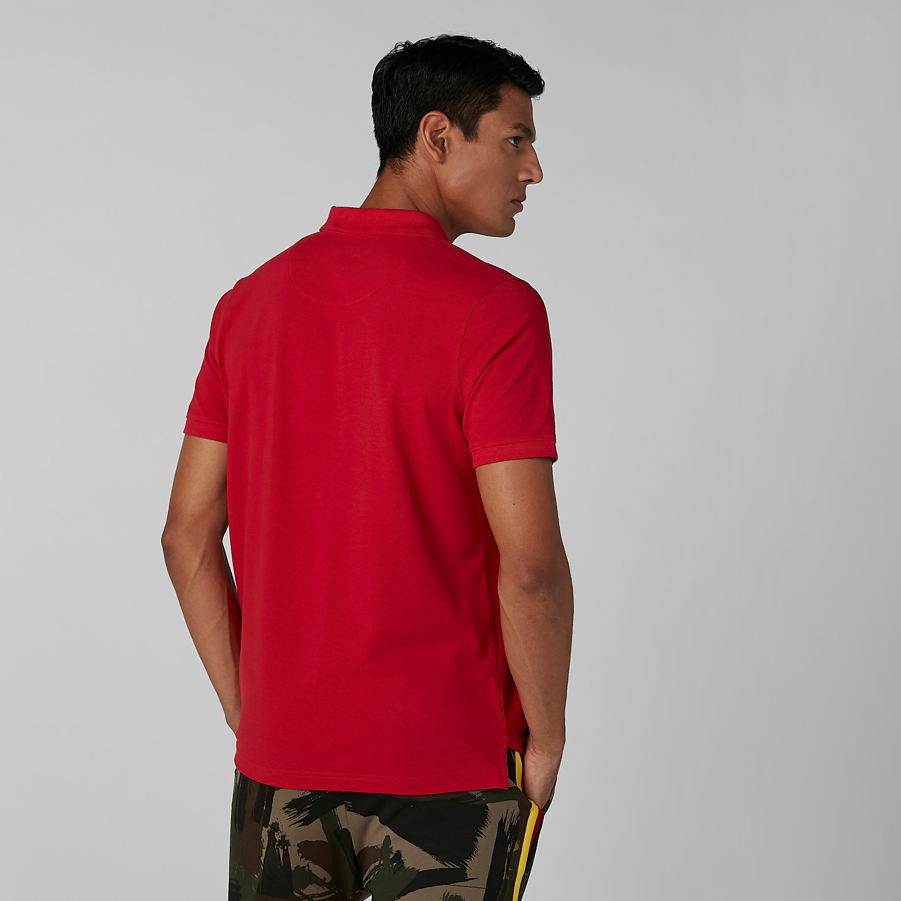 Plain T-shirt with Polo Neck and Short Sleeves-men-clothing-tshirtsandpolos-polos-image-3