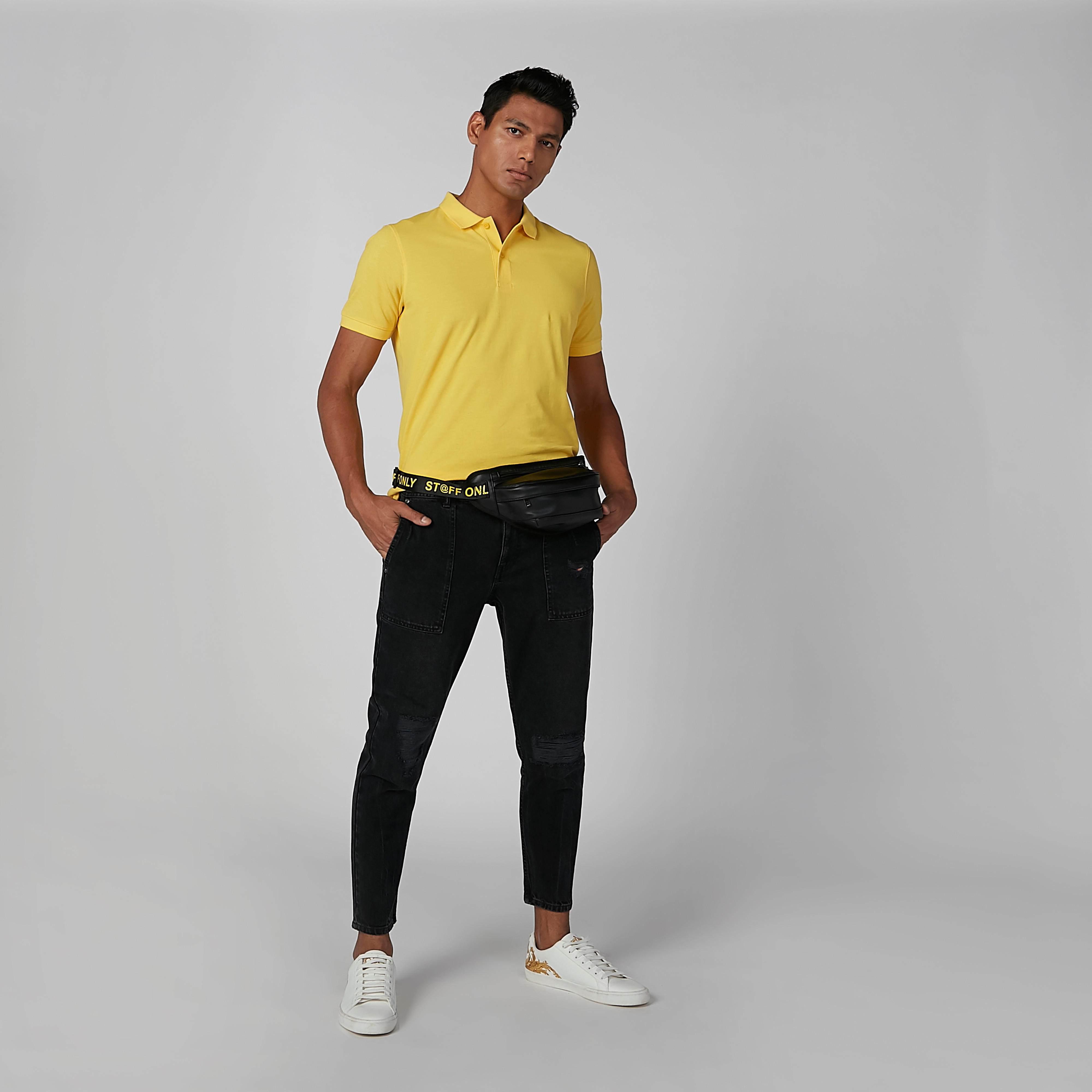 تيشيرت سادة بياقة بولو وأكمام قصيرة-men-clothing-tshirtsandpolos-polos-image-4