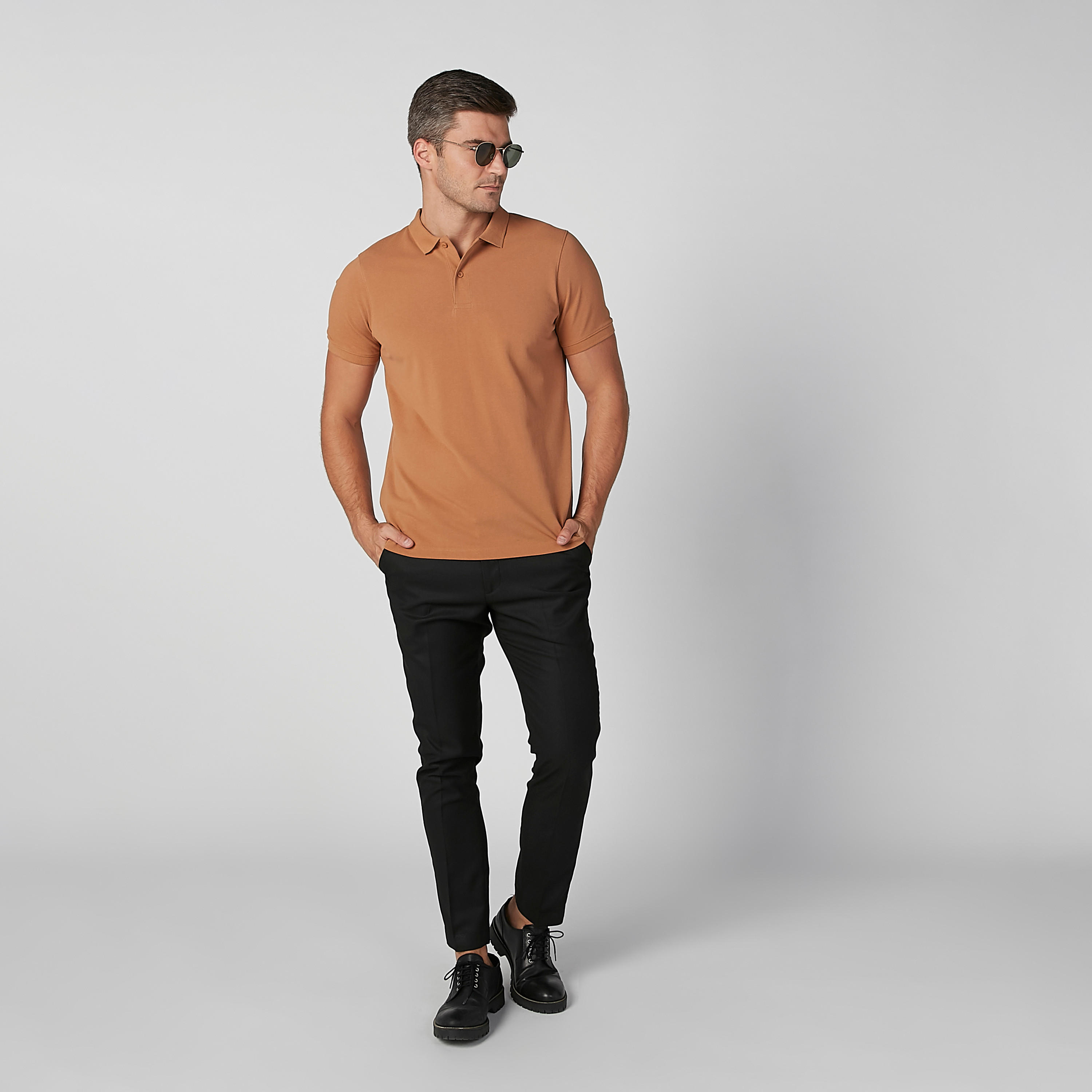 تيشيرت سادة بياقة بولو وأكمام قصيرة-men-clothing-tshirtsandpolos-polos-image-1