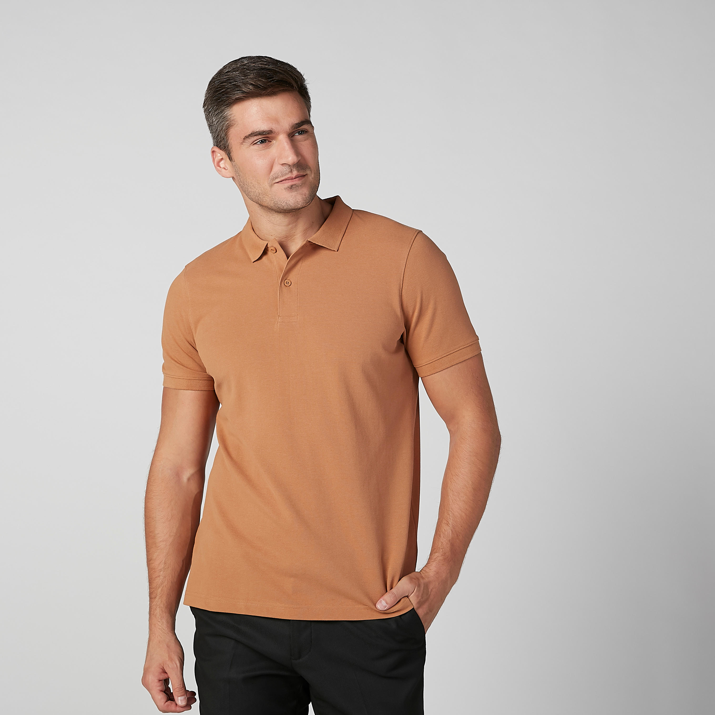 تيشيرت سادة بياقة بولو وأكمام قصيرة-men-clothing-tshirtsandpolos-polos-image-3