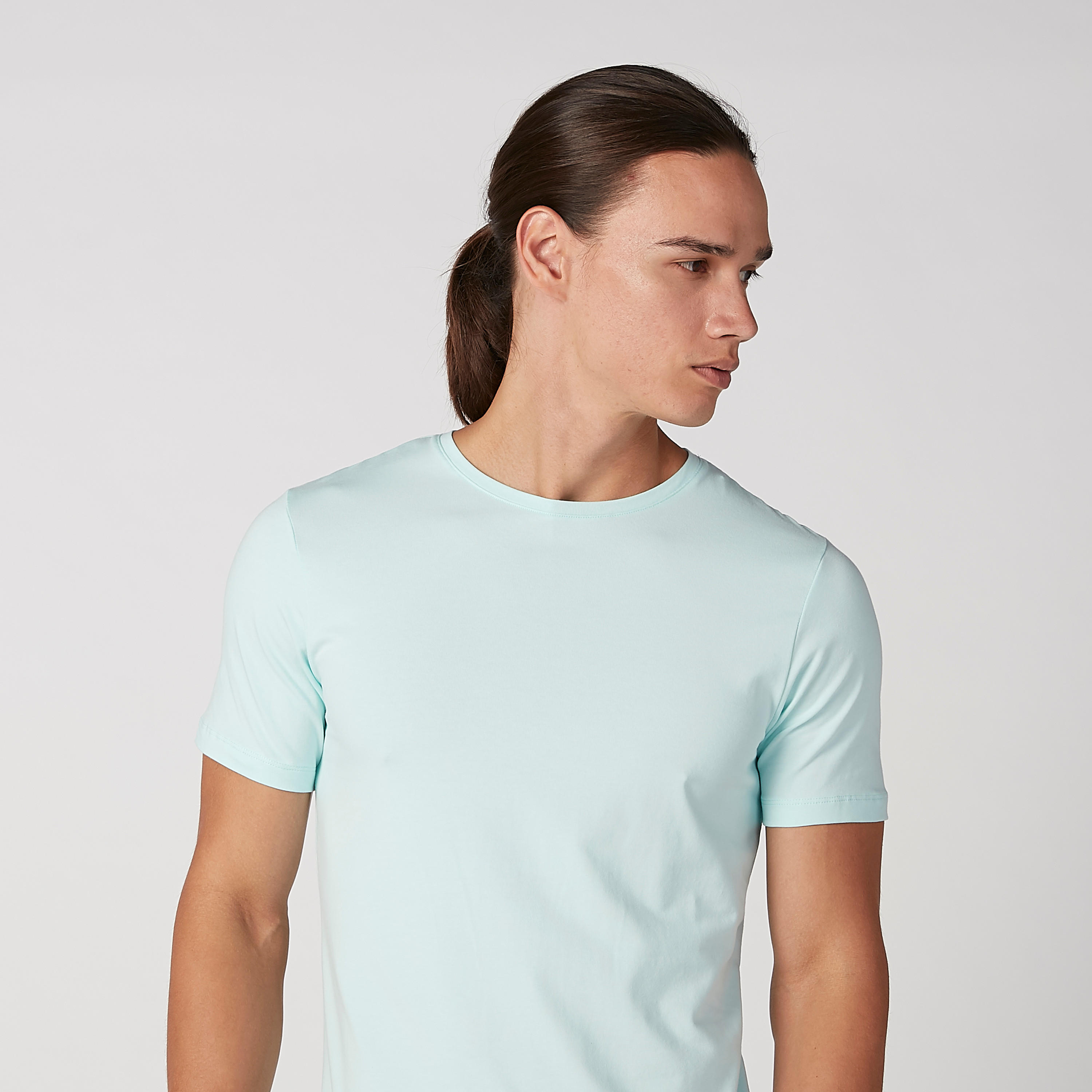 Solid T-shirt with Round Neck and Short Sleeves-men-clothing-tshirtsandpolos-tshirts-image-3