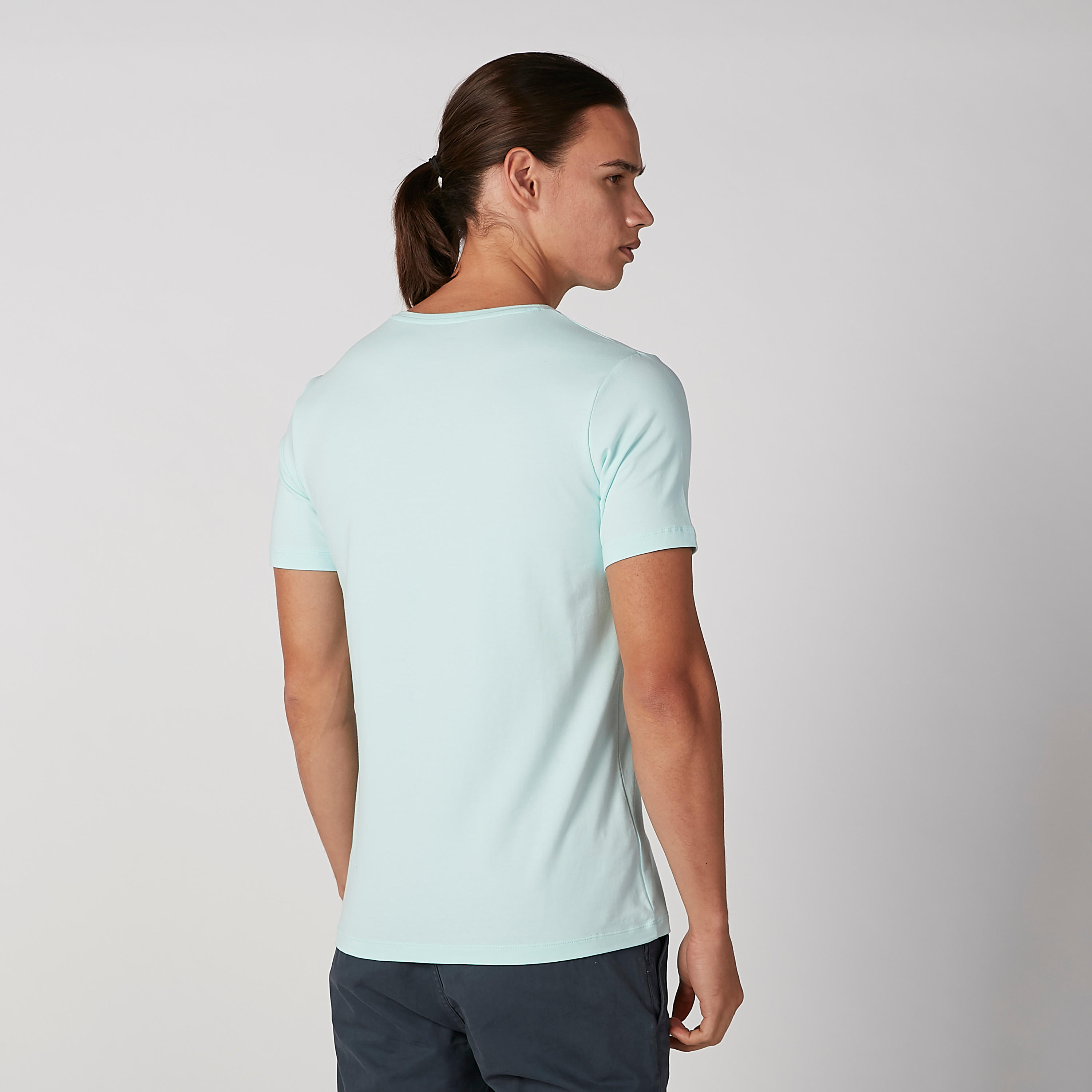 Solid T-shirt with Round Neck and Short Sleeves-men-clothing-tshirtsandpolos-tshirts-image-4