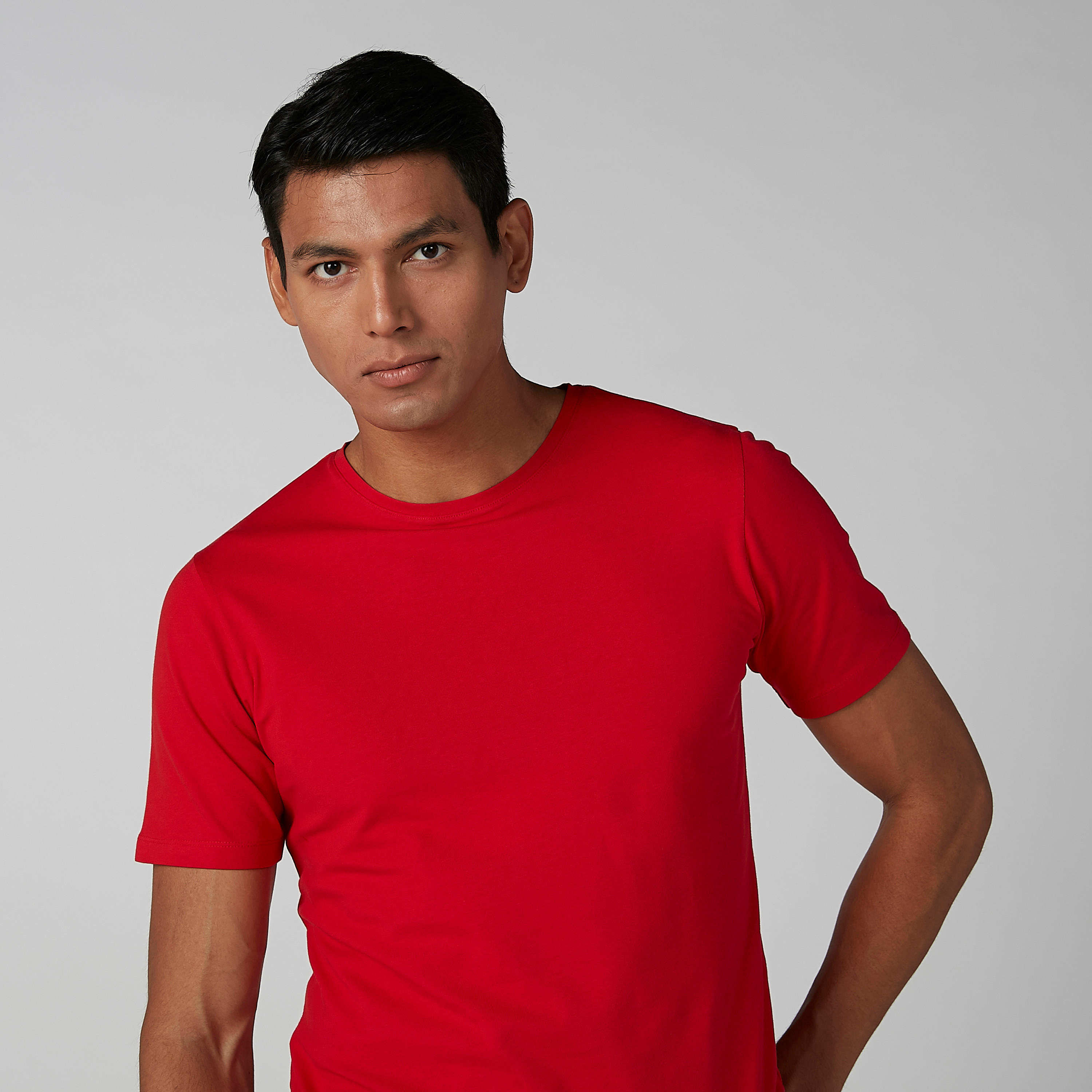 تيشيرت سادة بياقة مستديرة وأكمام قصيرة-men-clothing-tshirtsandpolos-tshirts-image-3
