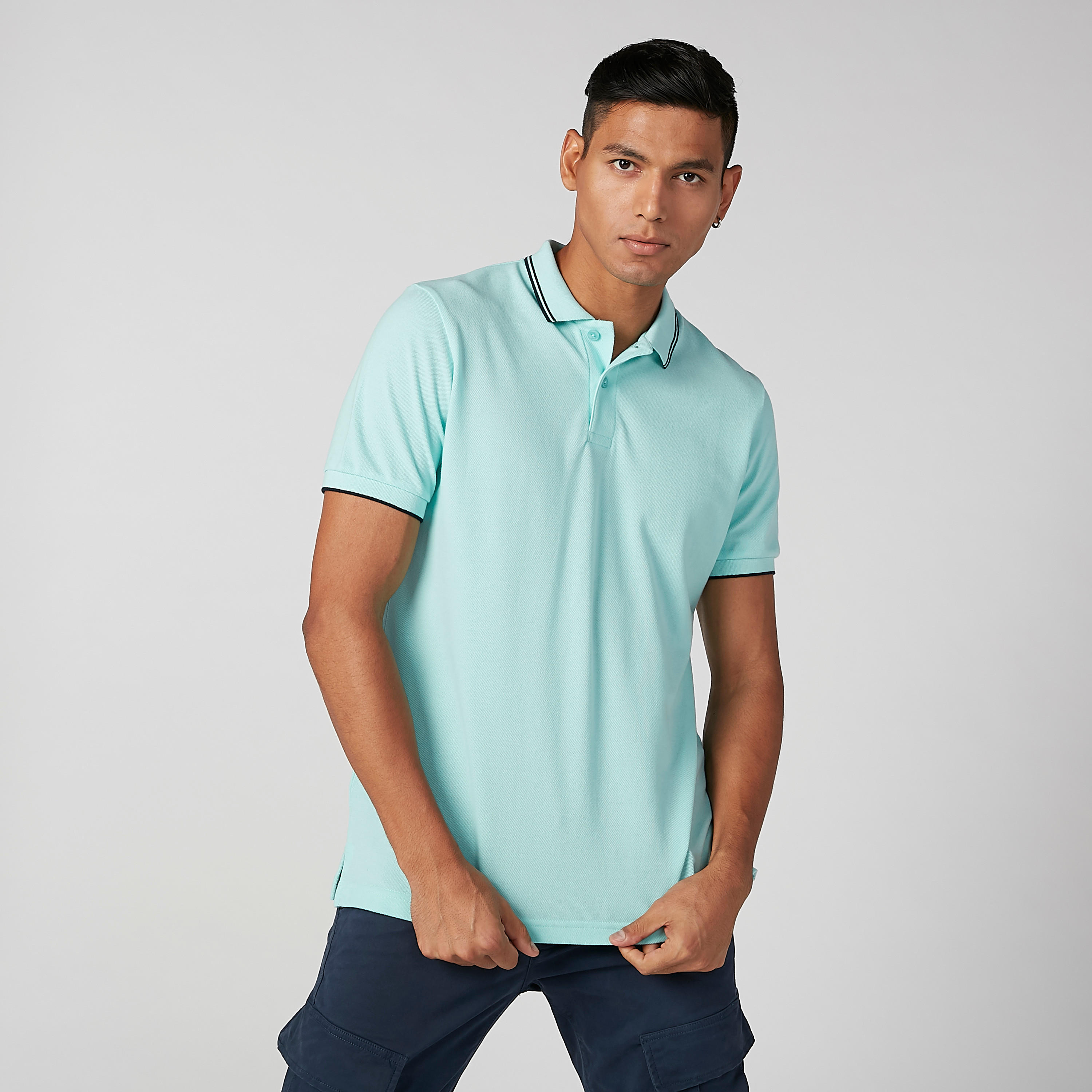 تيشيرت سادة بياقة بولو وأكمام قصيرة-men-clothing-tshirtsandpolos-polos-image-3