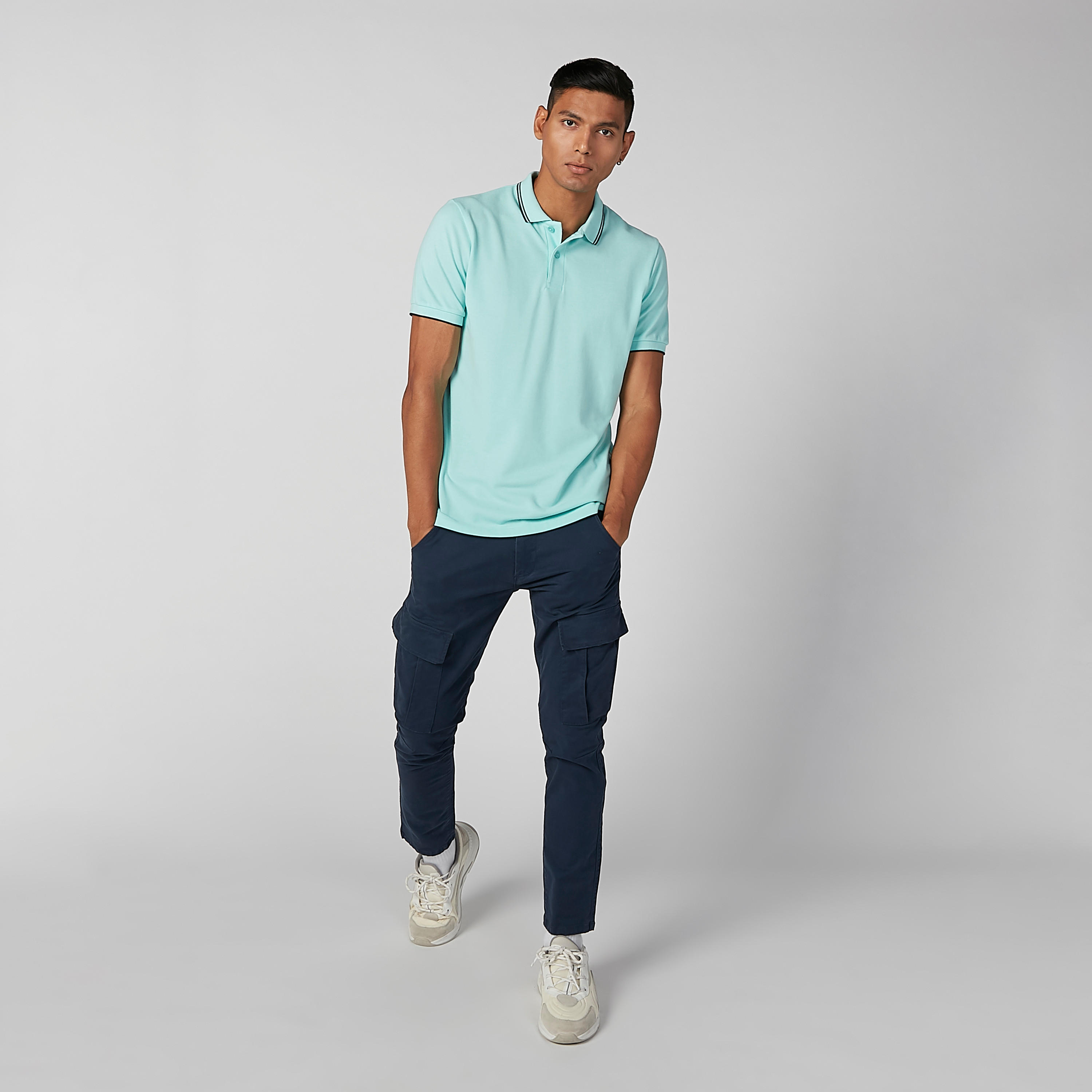 تيشيرت سادة بياقة بولو وأكمام قصيرة-men-clothing-tshirtsandpolos-polos-image-2